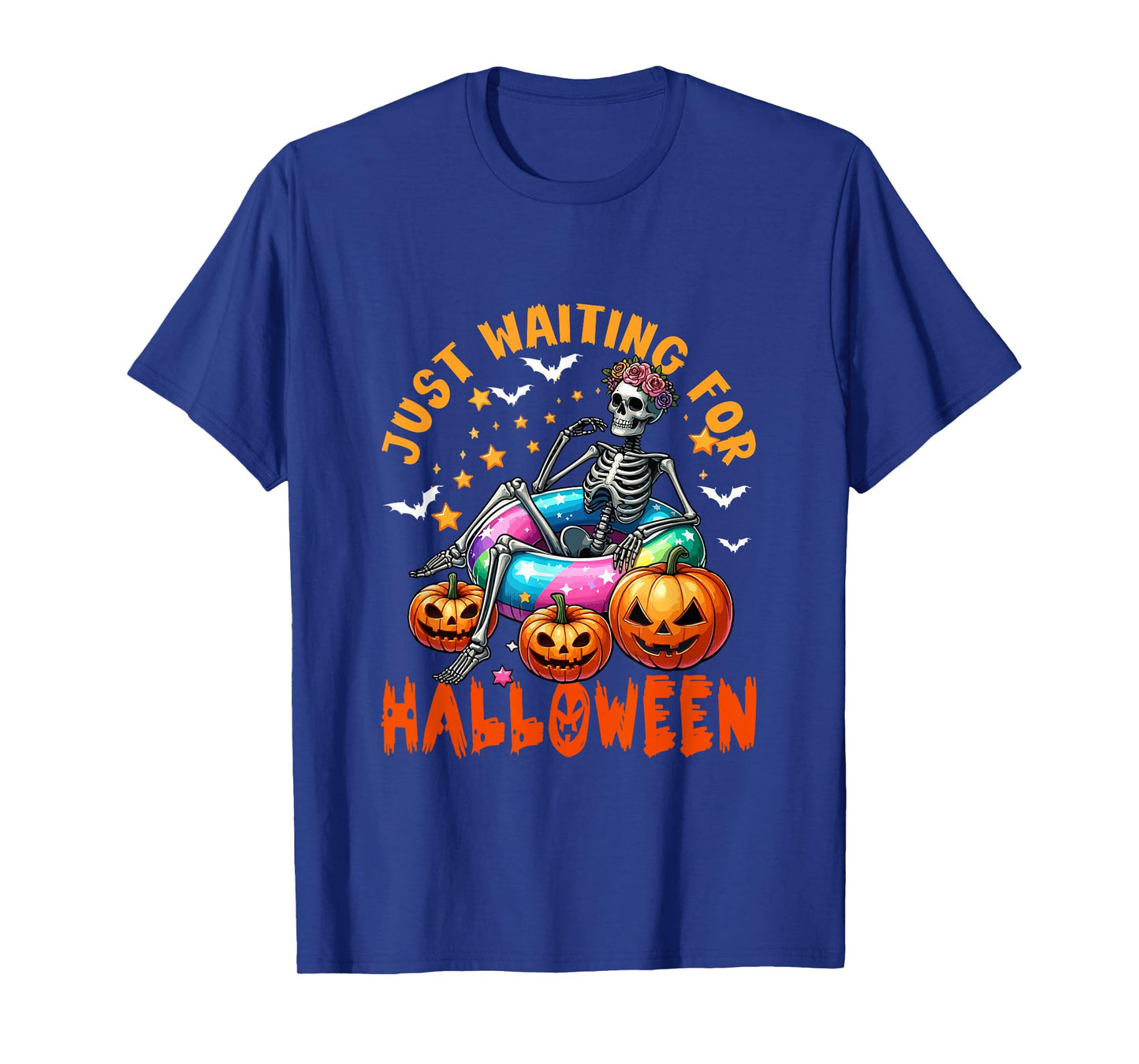 Waiting for Halloween Skeleton Colorful Costume Parties T-Shirt