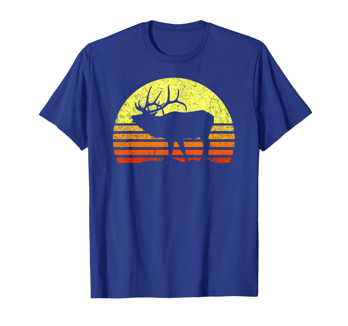 American Elk Hunter Dad Vintage Retro Sun Bow Hunting Gift T-Shirt