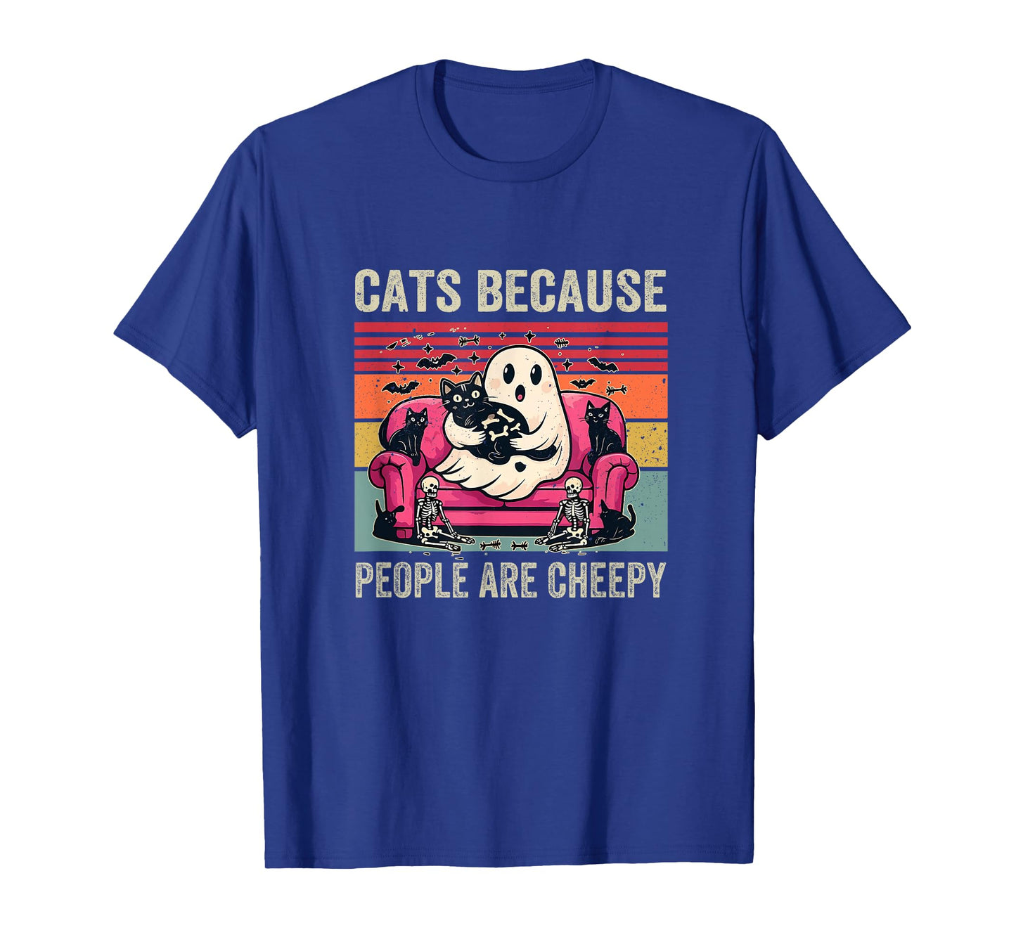 Cats Because People are Creepy Ghost Halloween T-Shirt
