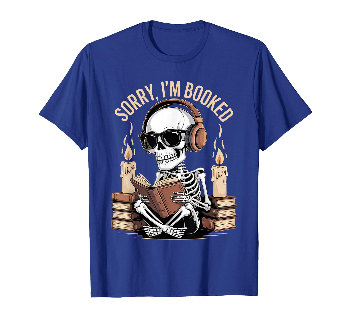 Sorry I'm Booked Funny Halloween Skeleton Reading T-Shirt