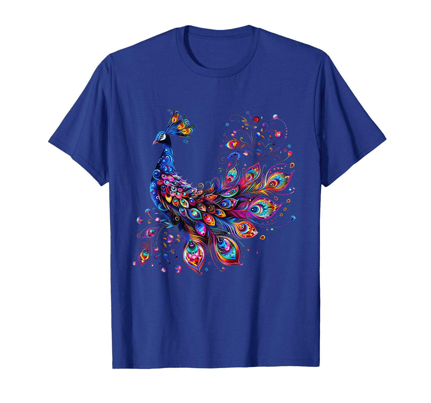Feather Peacock Lover Artwork Animal Colorful Peacock Bird T-Shirt