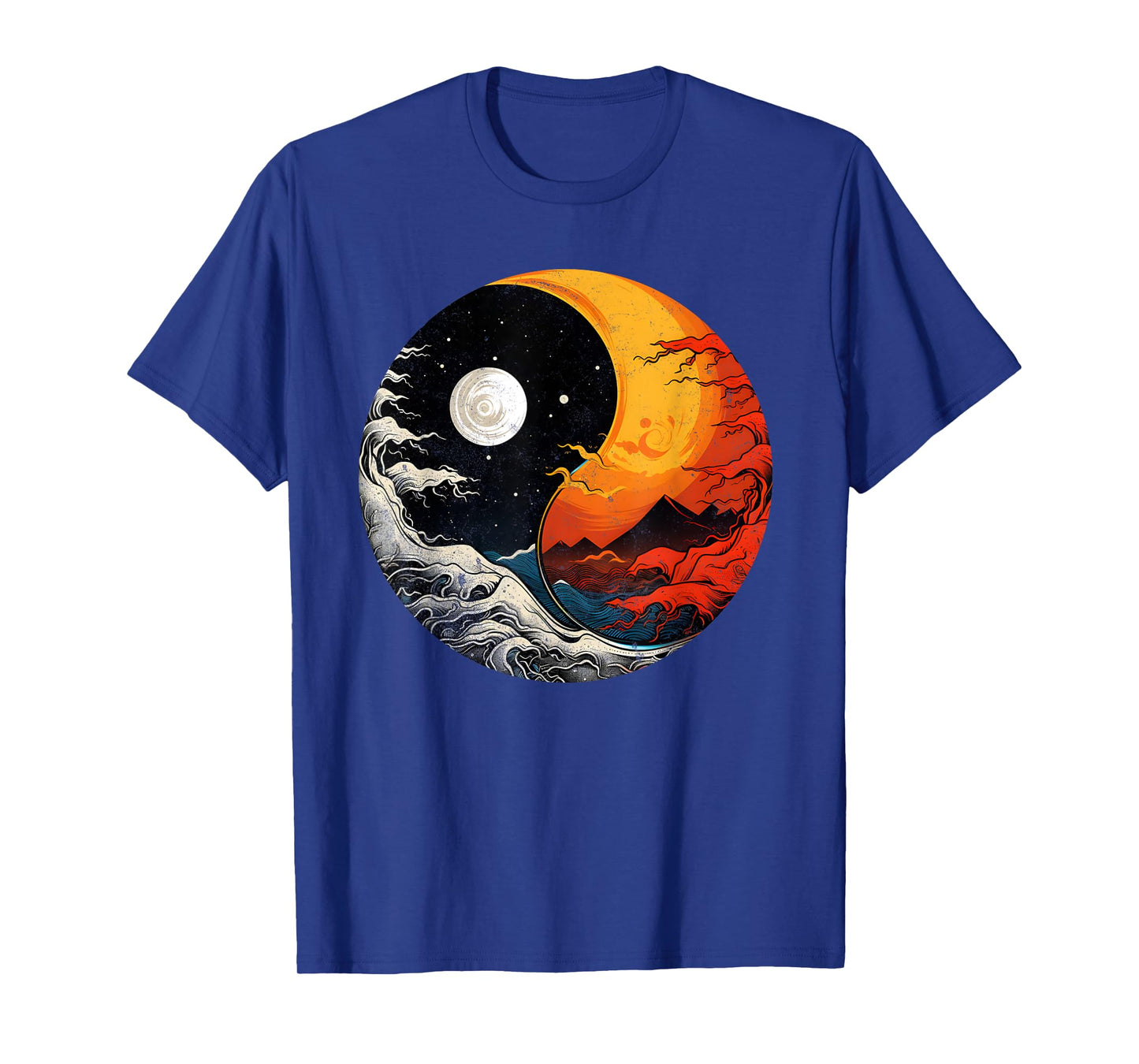 Ying Yang Energy Meditation Watercolor Tai Chi Day & Night T-Shirt