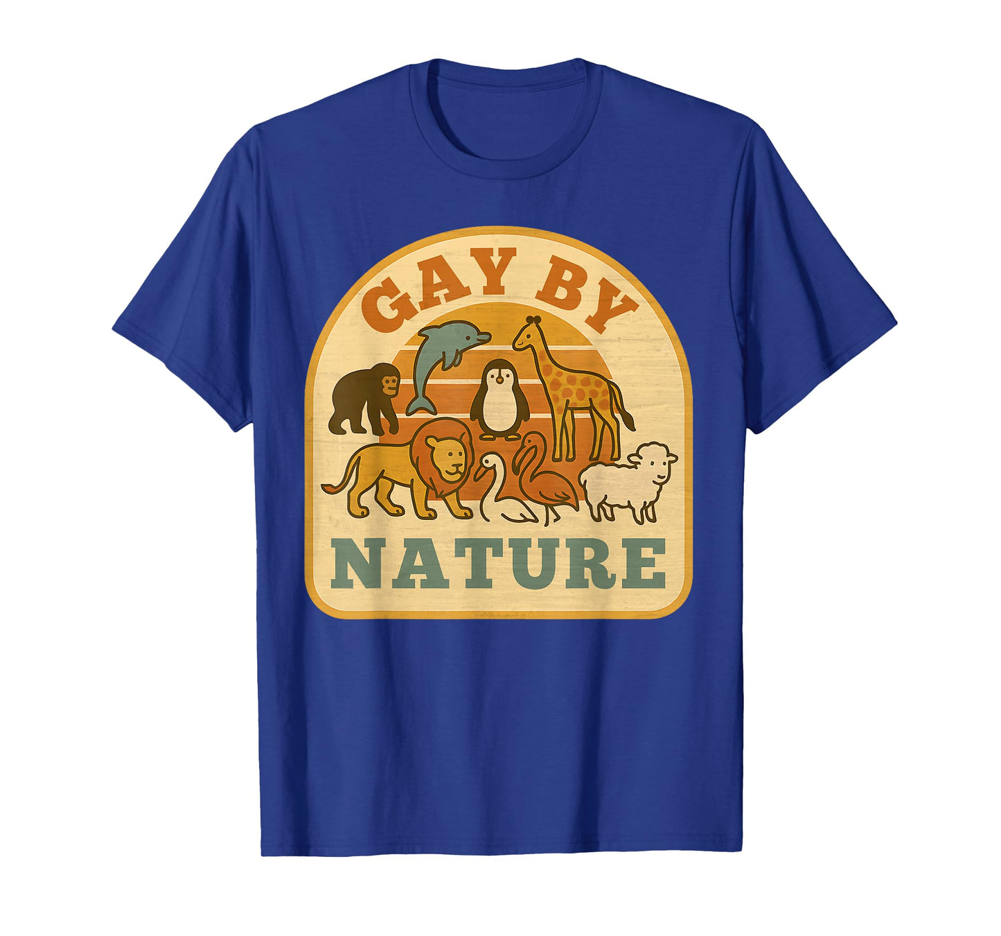 Gay By Nature Funny Vintage LGBTQ Pride Month Animals Queer T-Shirt