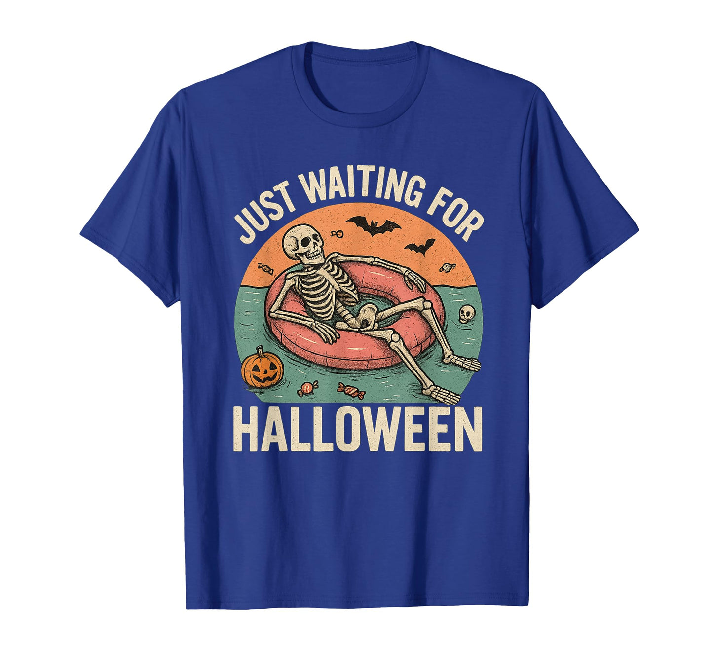 Spooky Summer Skeleton Just Waiting for Halloween T-Shirt