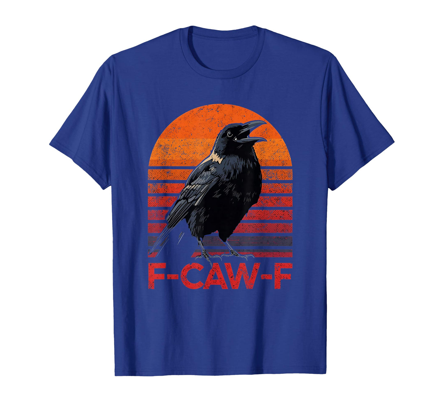 F-Caw-F Black Crow Black Bird Retro Sunset Vintage F-Caw-F T-Shirt