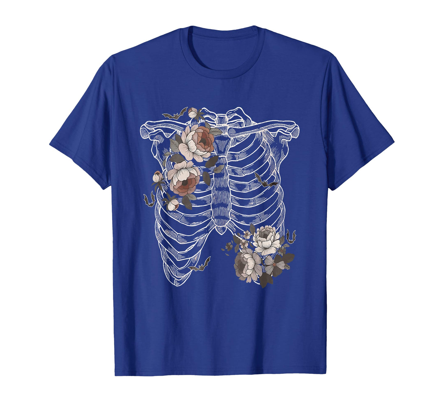 Skeleton Ribcage Flowers Goth Floral Death Dark Alt T-Shirt