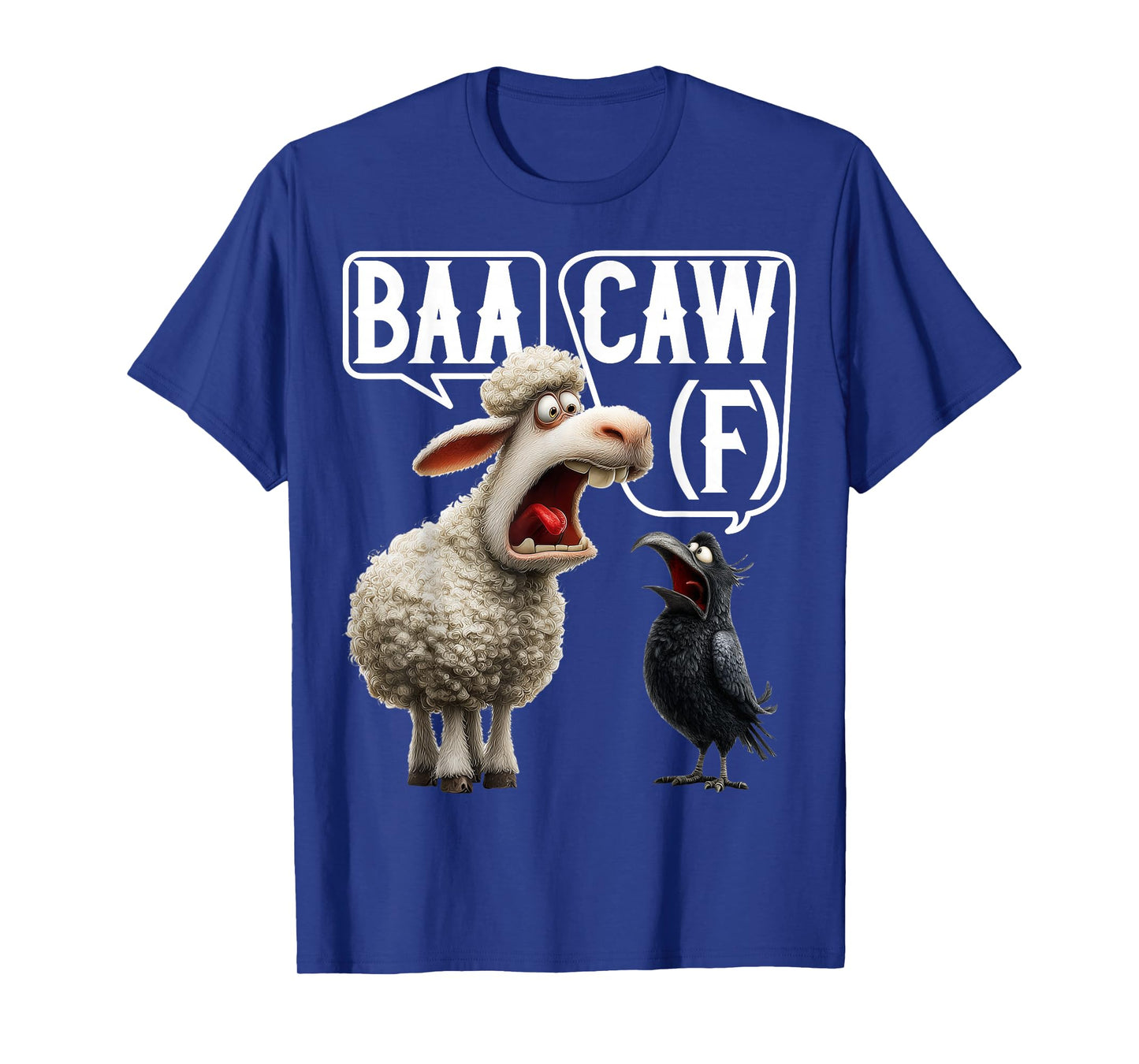 Funny Back Off Shirt – Baa-Caw-F Sheep & Crow Viral Meme Tee T-Shirt