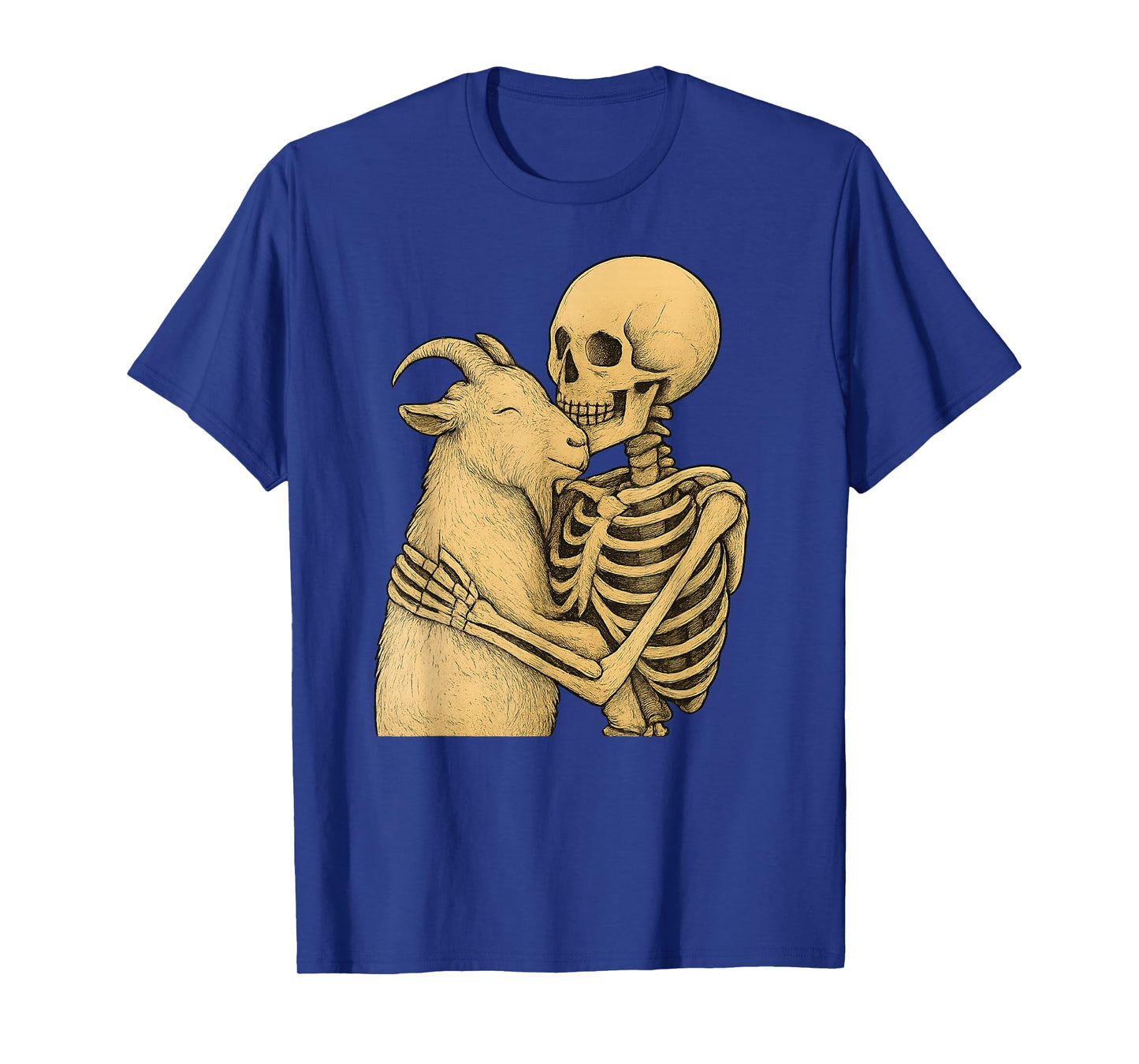 Skeleton Hugging Bernedoodle Dog Halloween T-Shirt