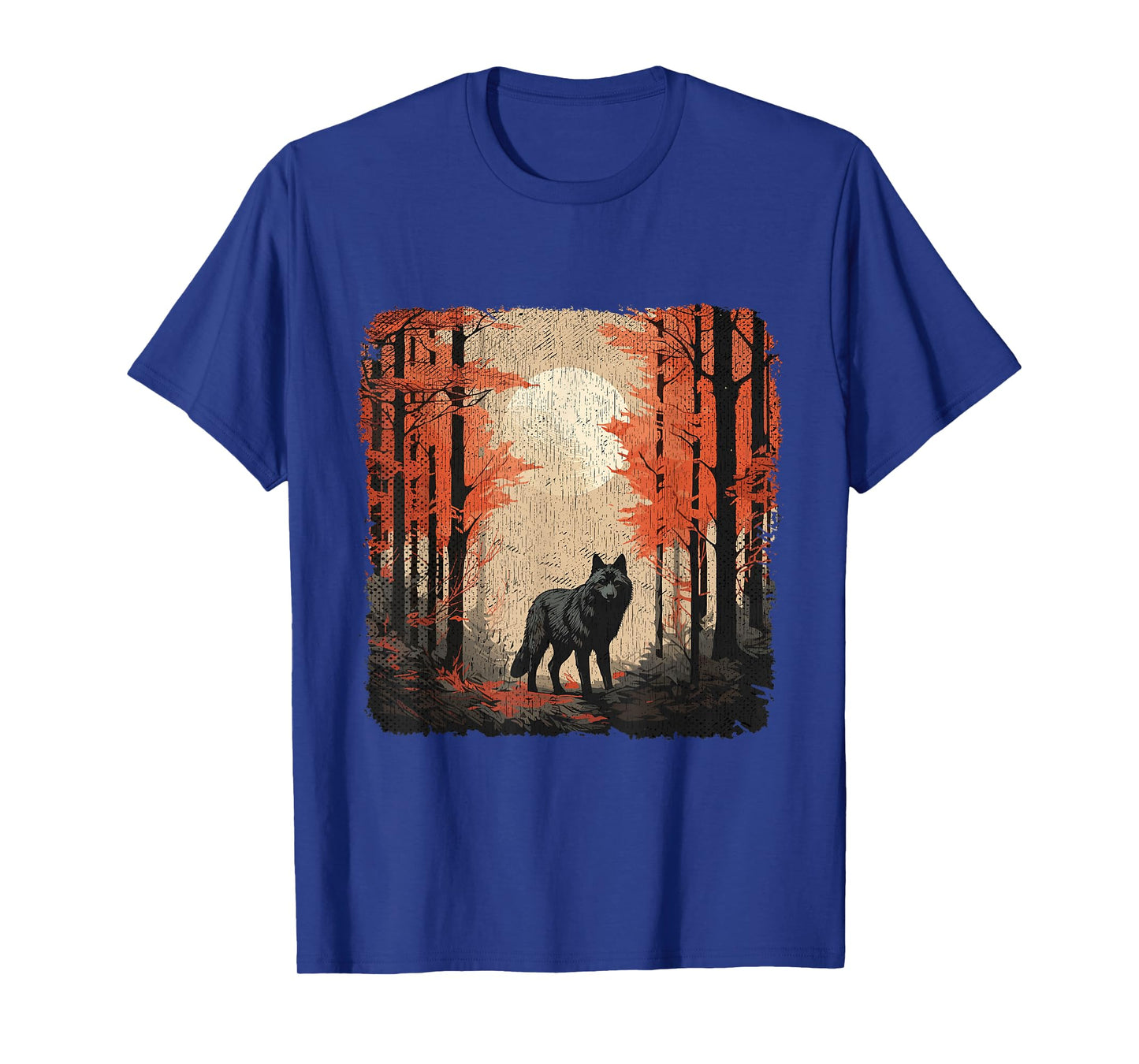 Nature Forest Women Landscape Men Children Full Moon Wolf T-Shirt