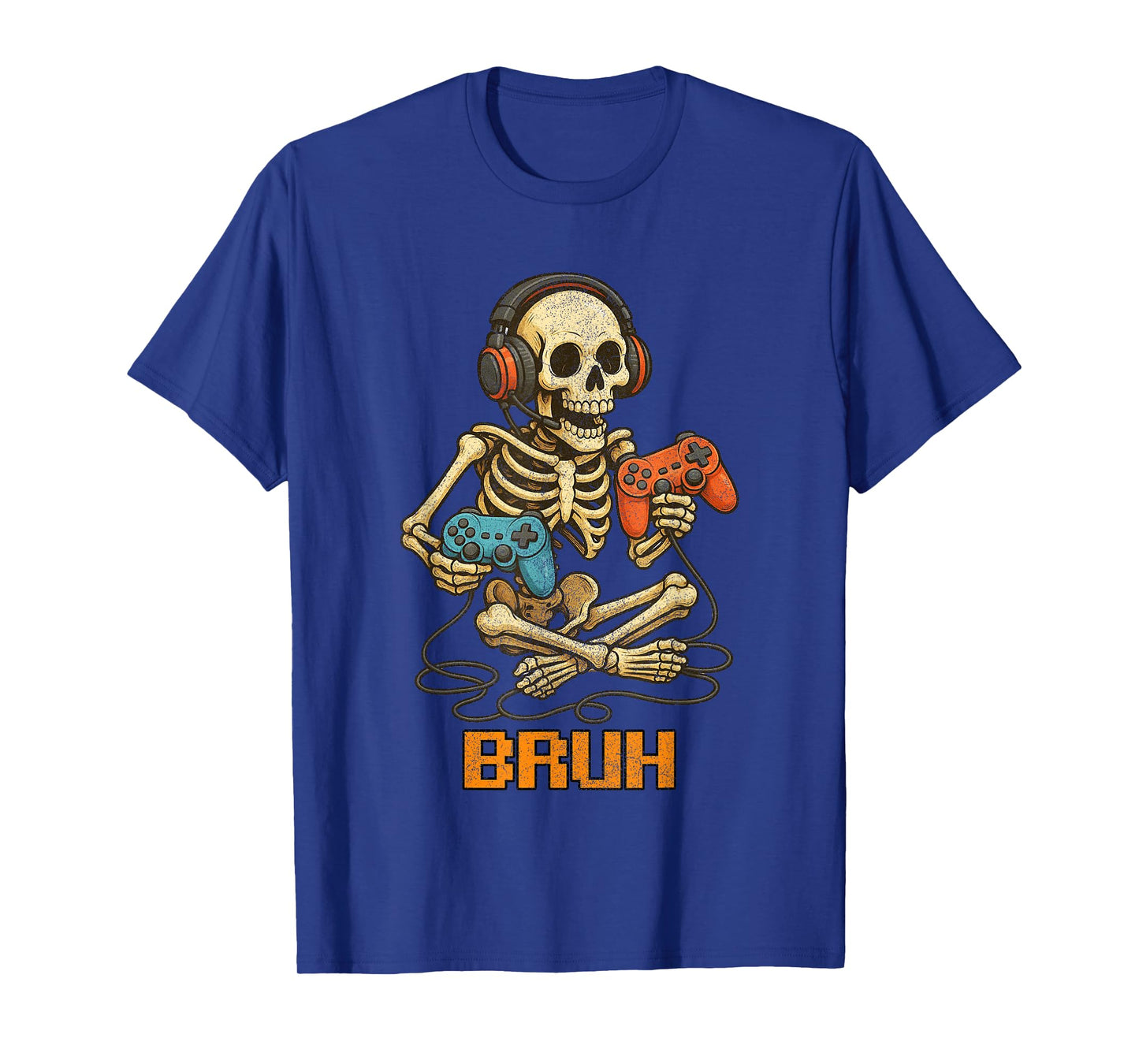 Funny Gamer Skeleton Gamer Teen Boys Video Gaming Bruh T-Shirt