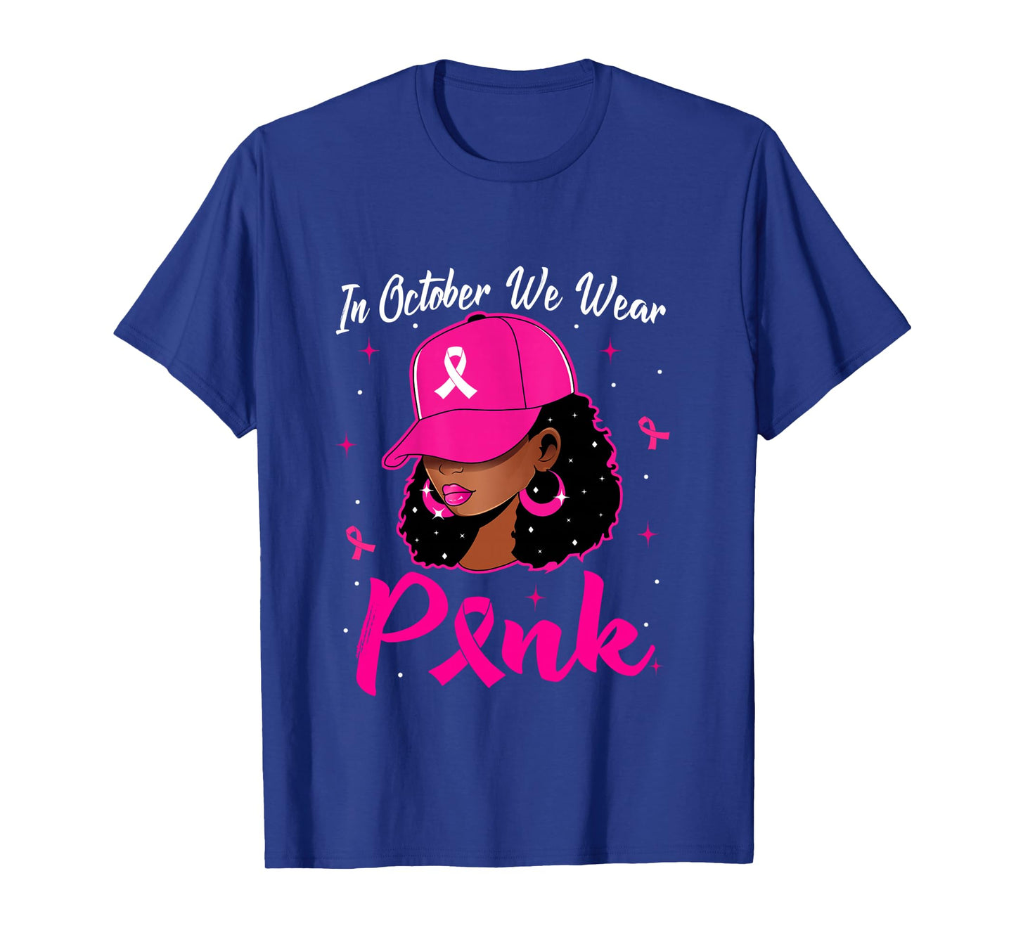 In October We Wear Pink Breast Cancer Awareness Black Women Long Sleeve T-Shirt