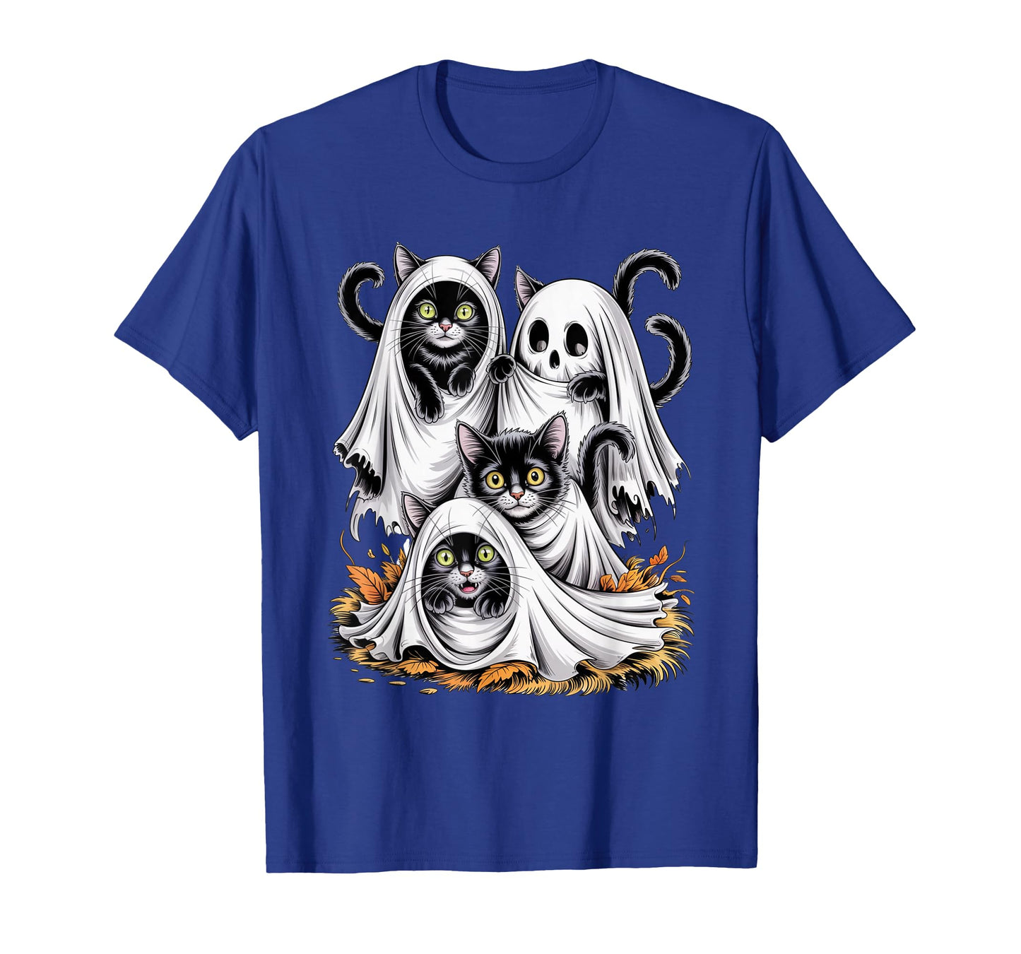 Funny Black Cat Ghost Witch Halloween Costume Men Women Kids T-Shirt