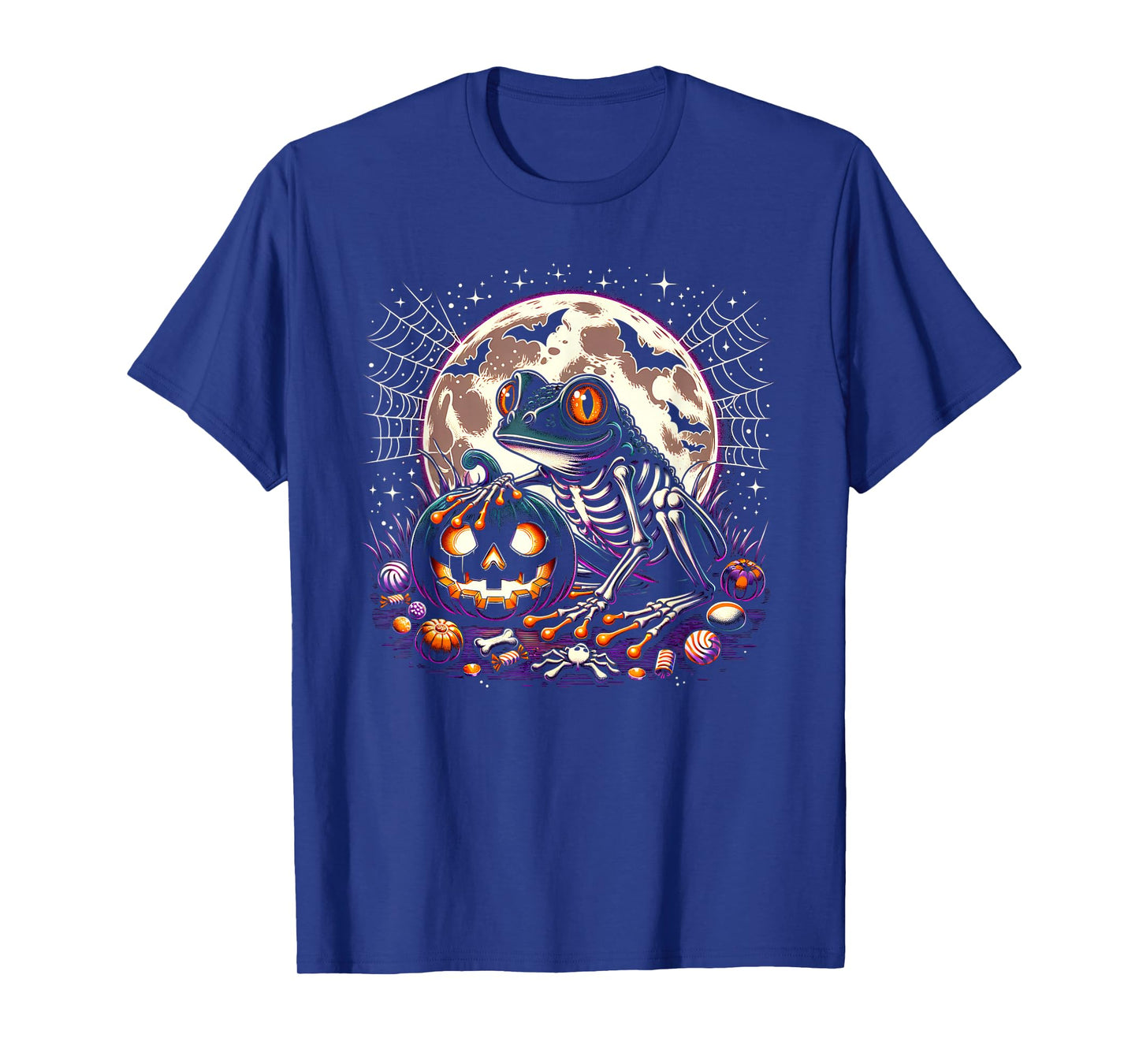Halloween Frog Skeleton Spooky Pumpkin Jack o Lantern T-Shirt