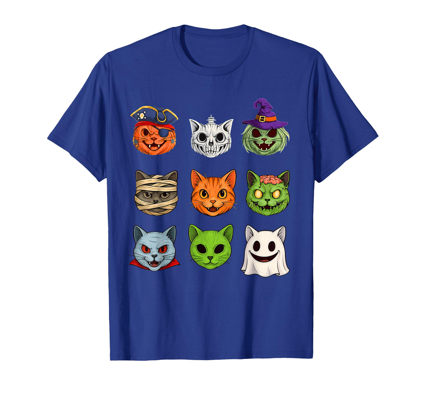 Halloween Cat Skeleton Zombie Mummy Ghost Cat Witch Vampire T-Shirt