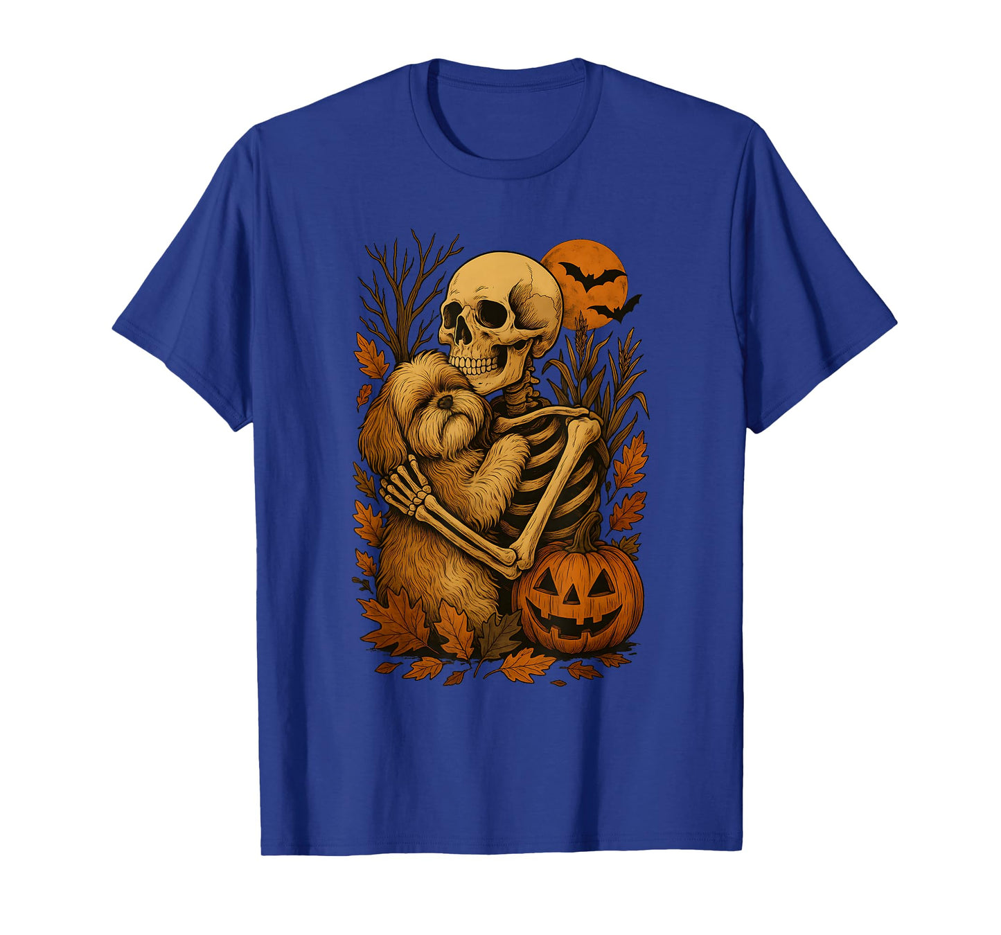 Skeleton Hugging Shih Tzu T-Shirt