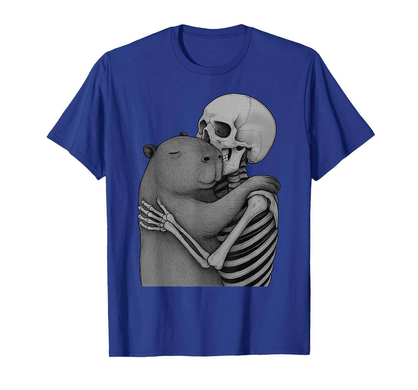 Capybara Skeleton Hug Halloween Animal Lover T-Shirt