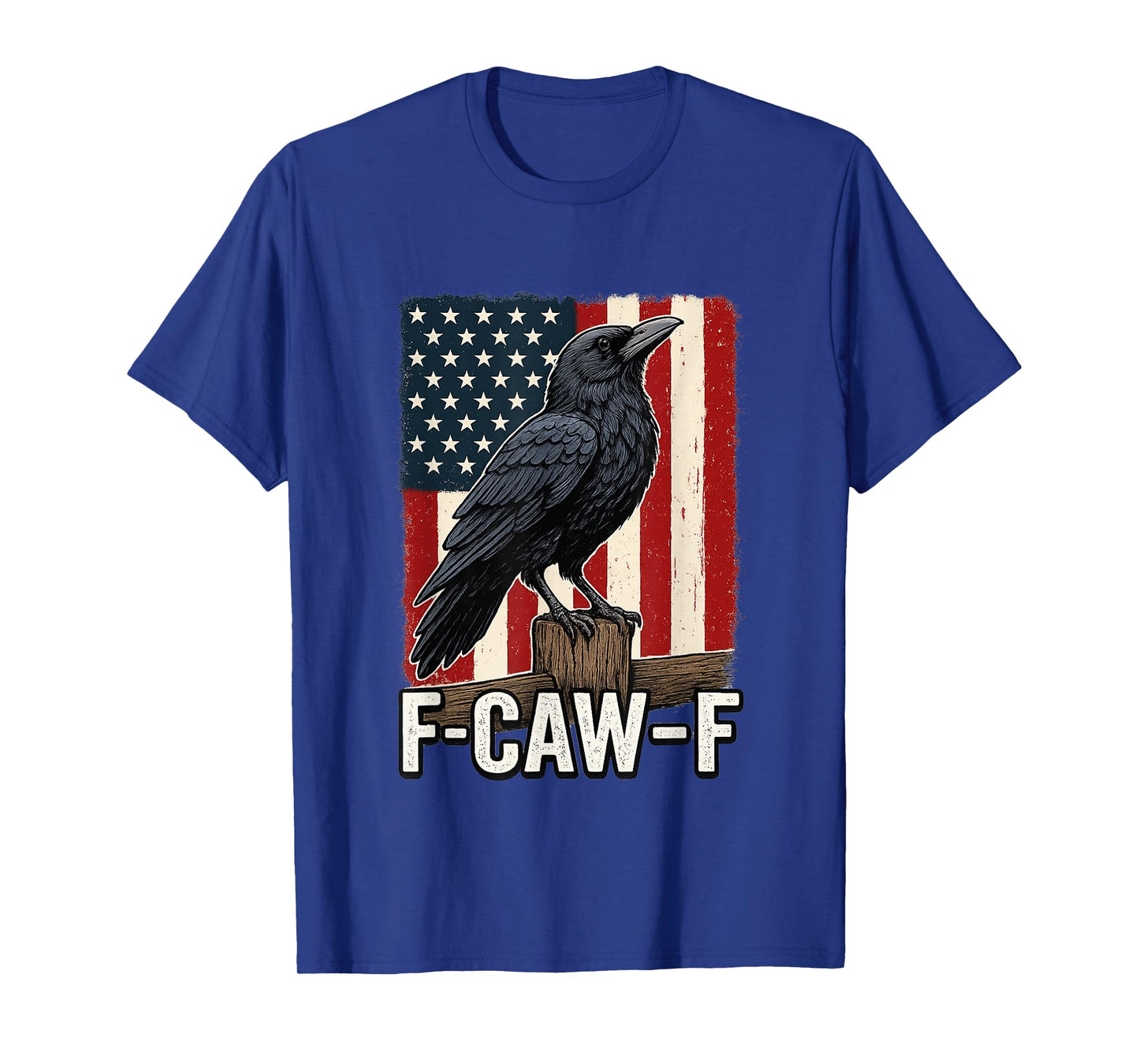 Funny F-CAW-F Crow with USA Flag T-Shirt