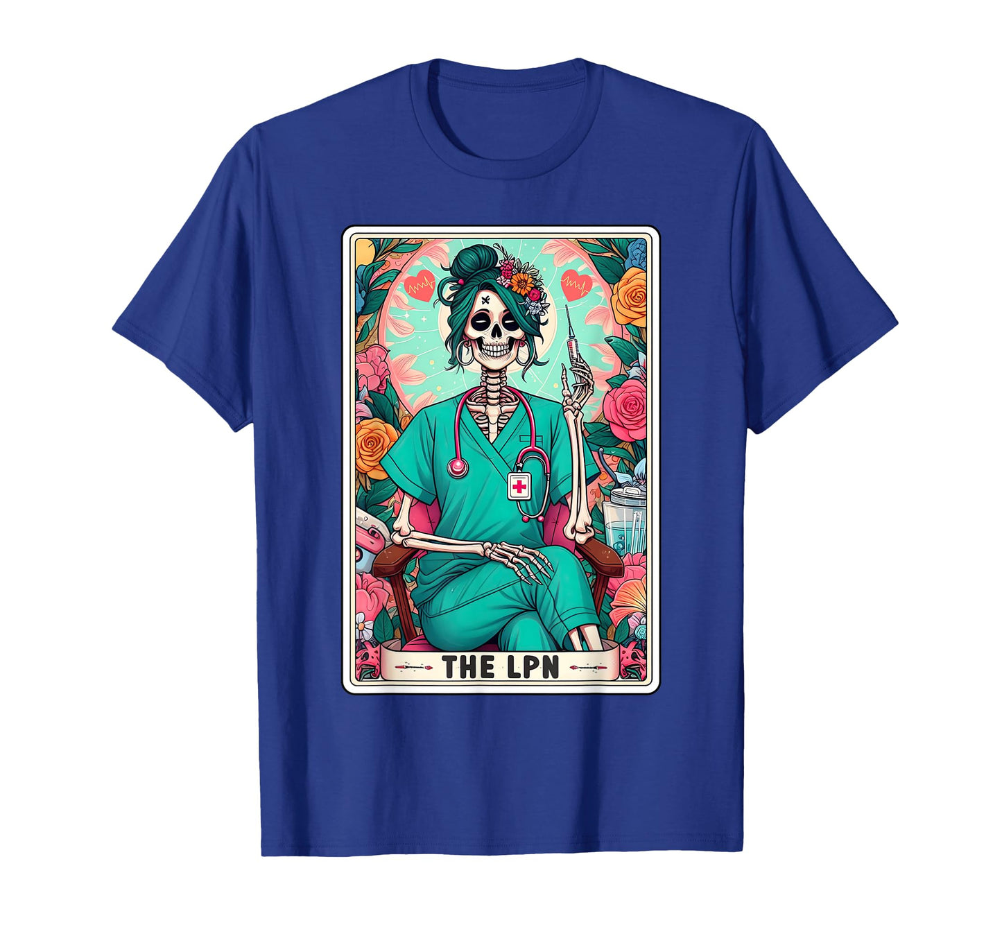 The LPN Tarot Card Skeleton Licensed Practical Nurse Nursing T-Shirt