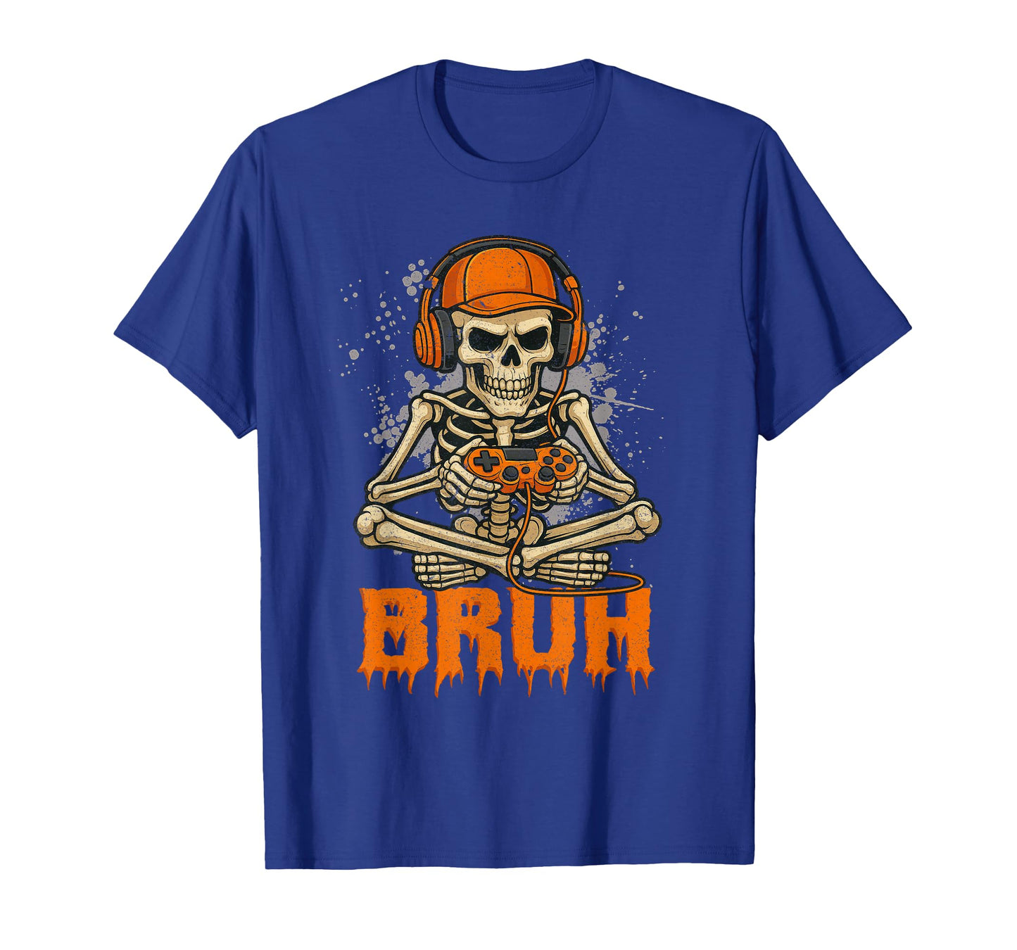 Bruh Halloween Boy Men Kids Gamer Mens Skeleton Funny Gaming T-Shirt
