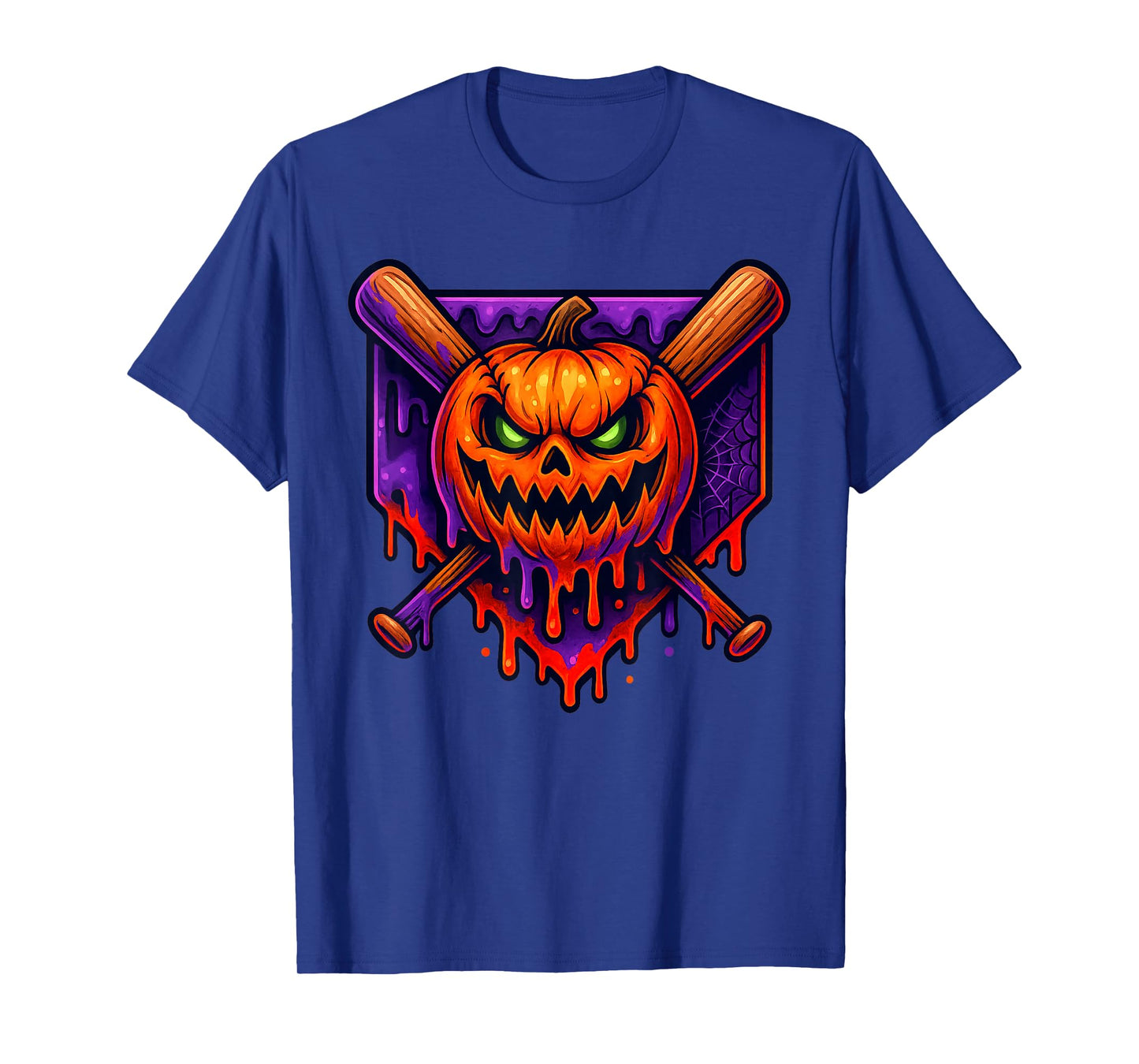 Skeleton Halloween Baseball Ice Cream Drip Spooky Boys Youth T-Shirt