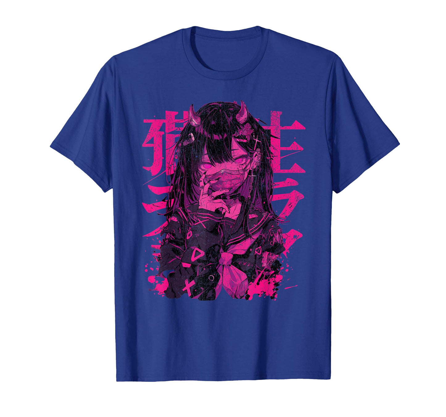 Goth Grunge Demon Anime Girl Waifu Horror Alt Aesthetic T-Shirt