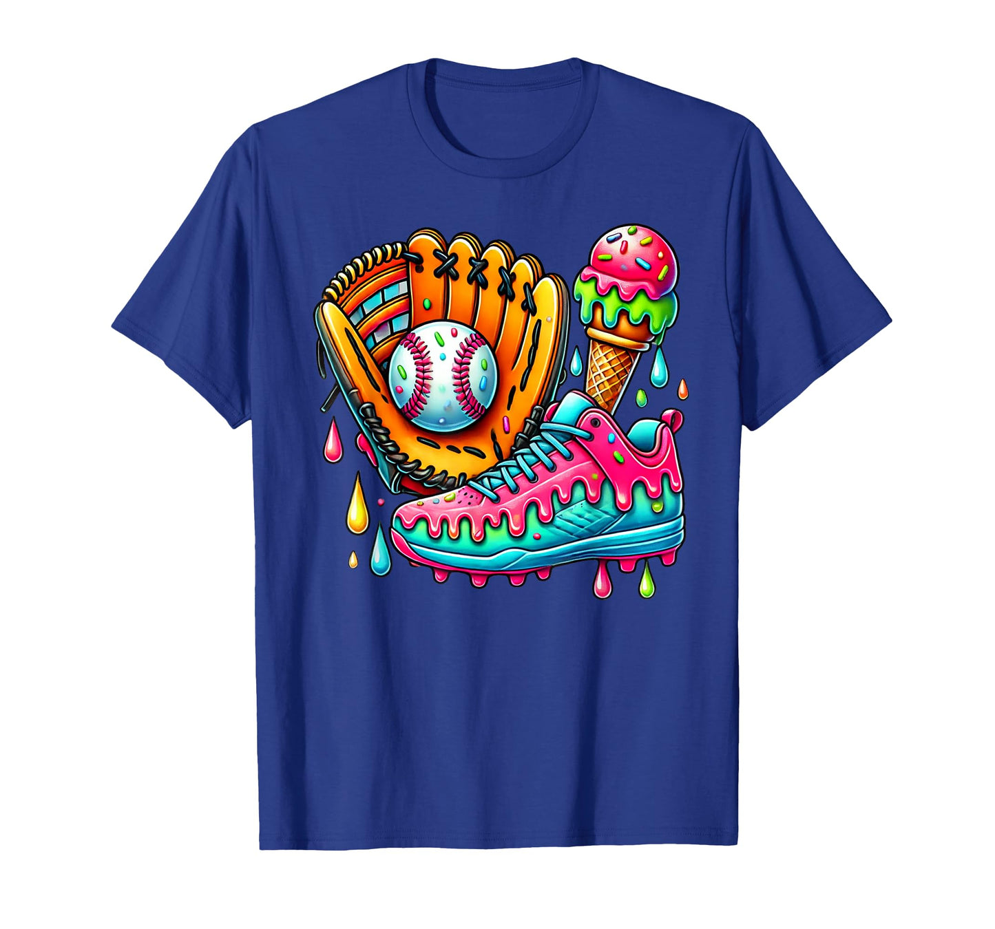 Ice Cream Drip Baseball Stuff Baseball Drip For Boys Kids T-Shirt