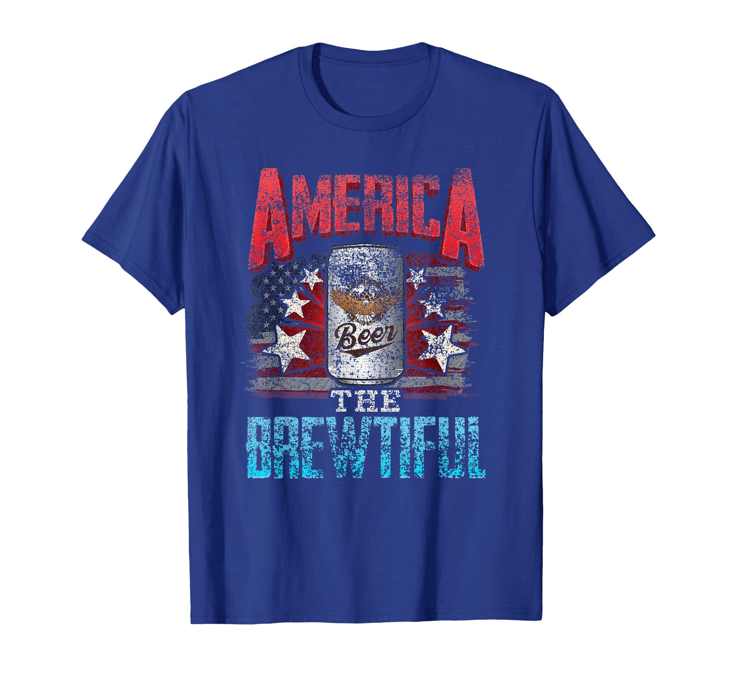 DISTRESSED USA AMERICA THE BREWTIFUL 4th of July American Women Men T-Shirt