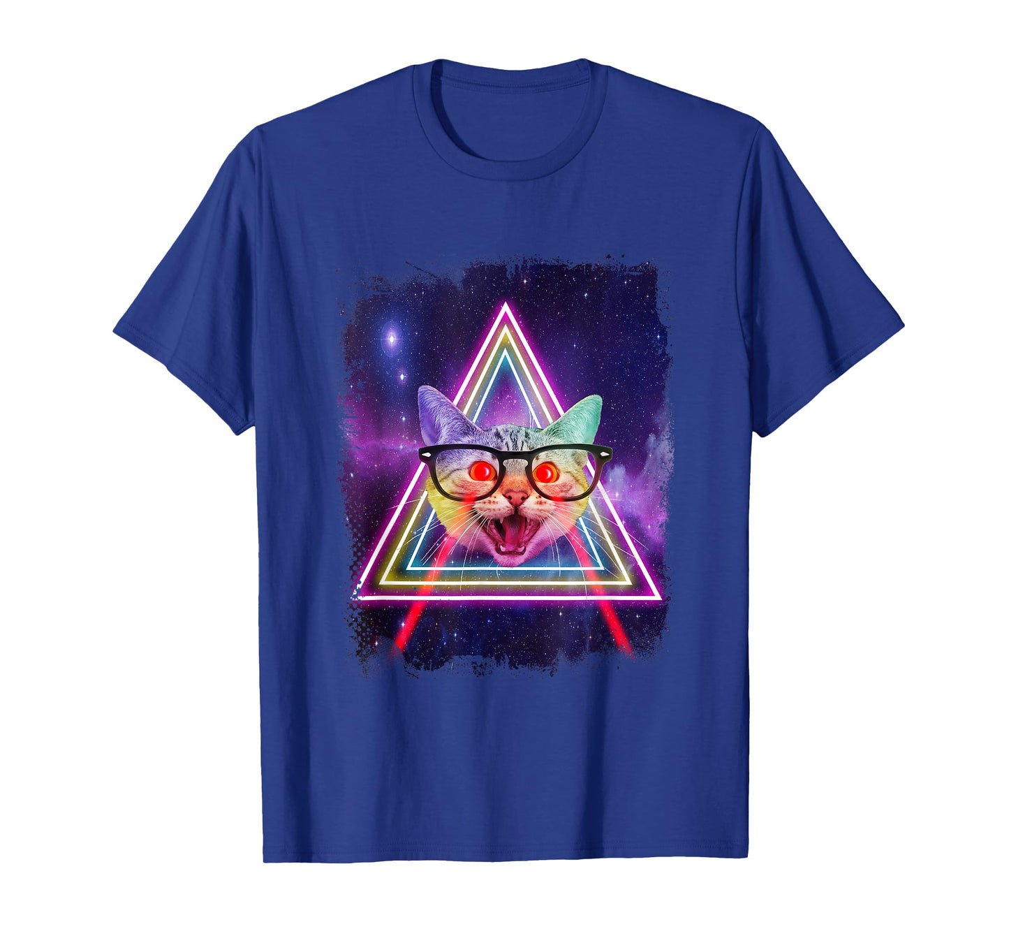 Laser Eyes Space Cat In Galaxy Funny Kitty For Cats Lovers T-Shirt for Men Women Girls Kids
