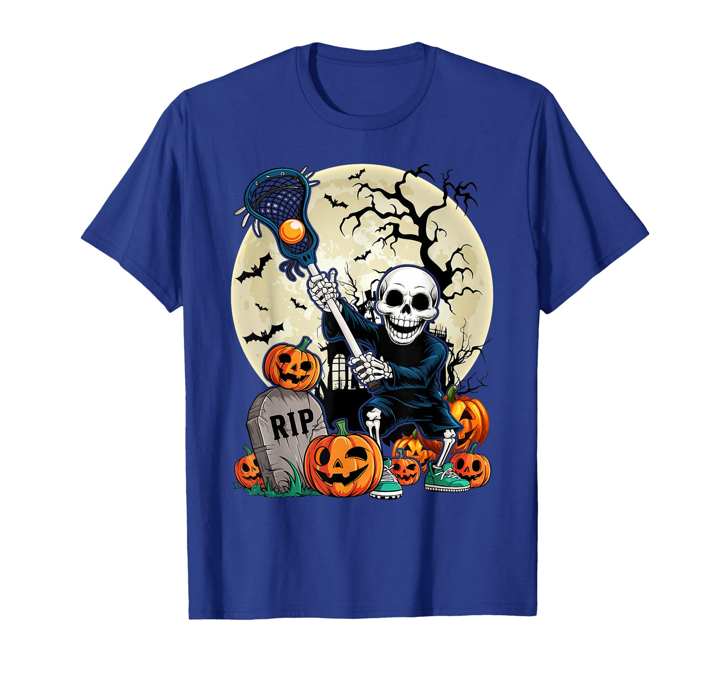 Halloween Skeleton Lacrosse T-Shirt