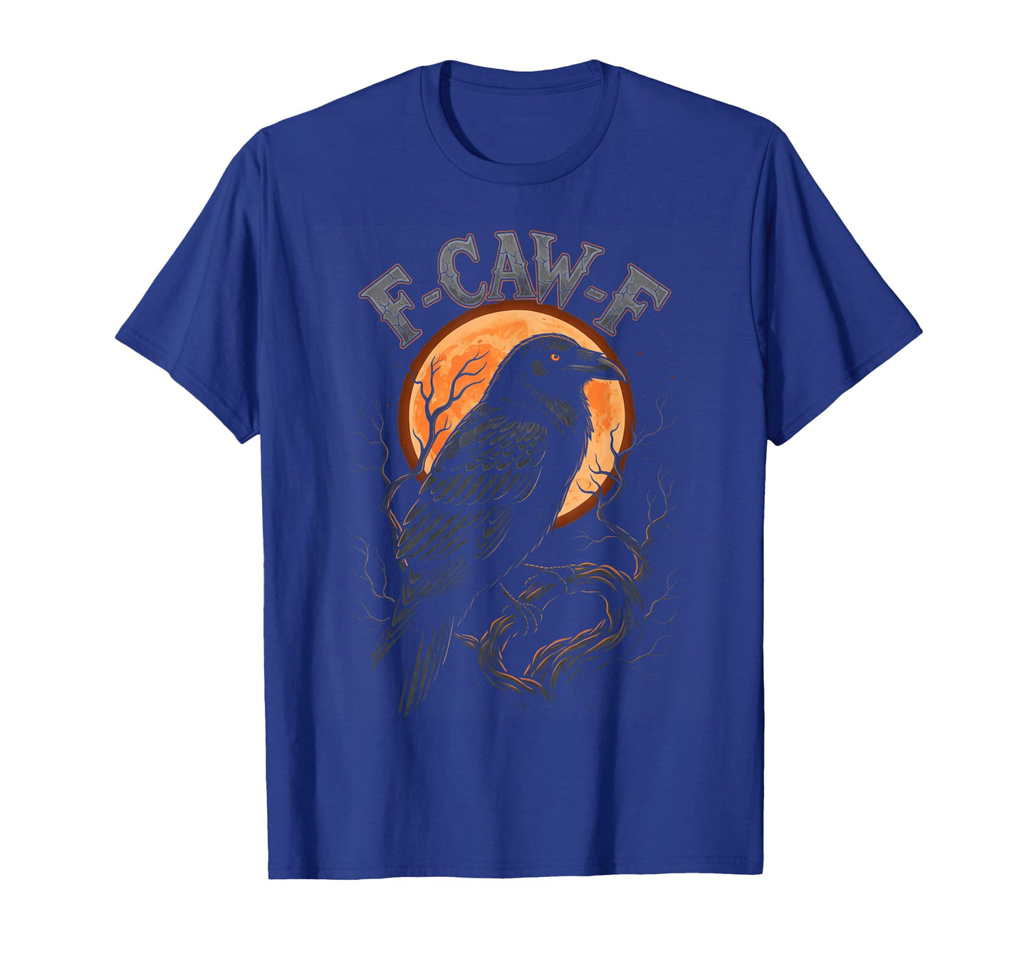 F-Caw-F Black Bird Crow Funny Gothic Halloween Moon Humor T-Shirt
