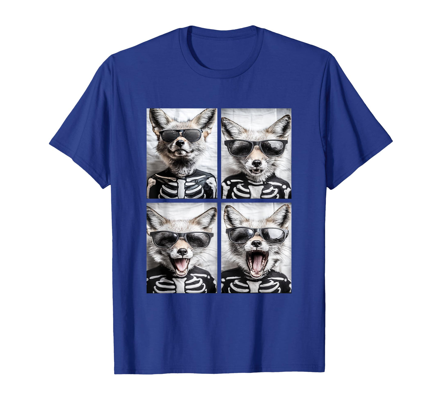 Foxes with Sunglasses Skeleton Costume Funny Halloween Fox T-Shirt