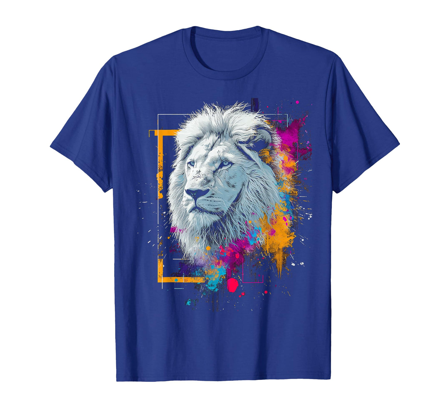 Lion Painting Colorful Animal Art Abstract Graphic Lion T-Shirt