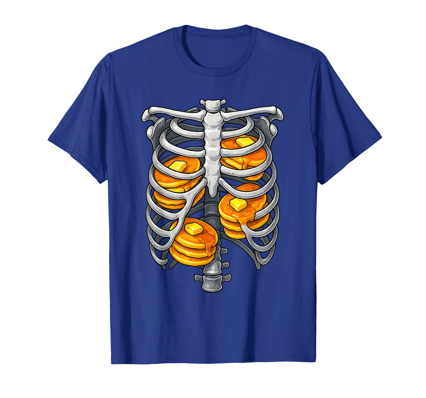Skeleton Rib Cage Pancake Lovers Skull Halloween Costume T-Shirt