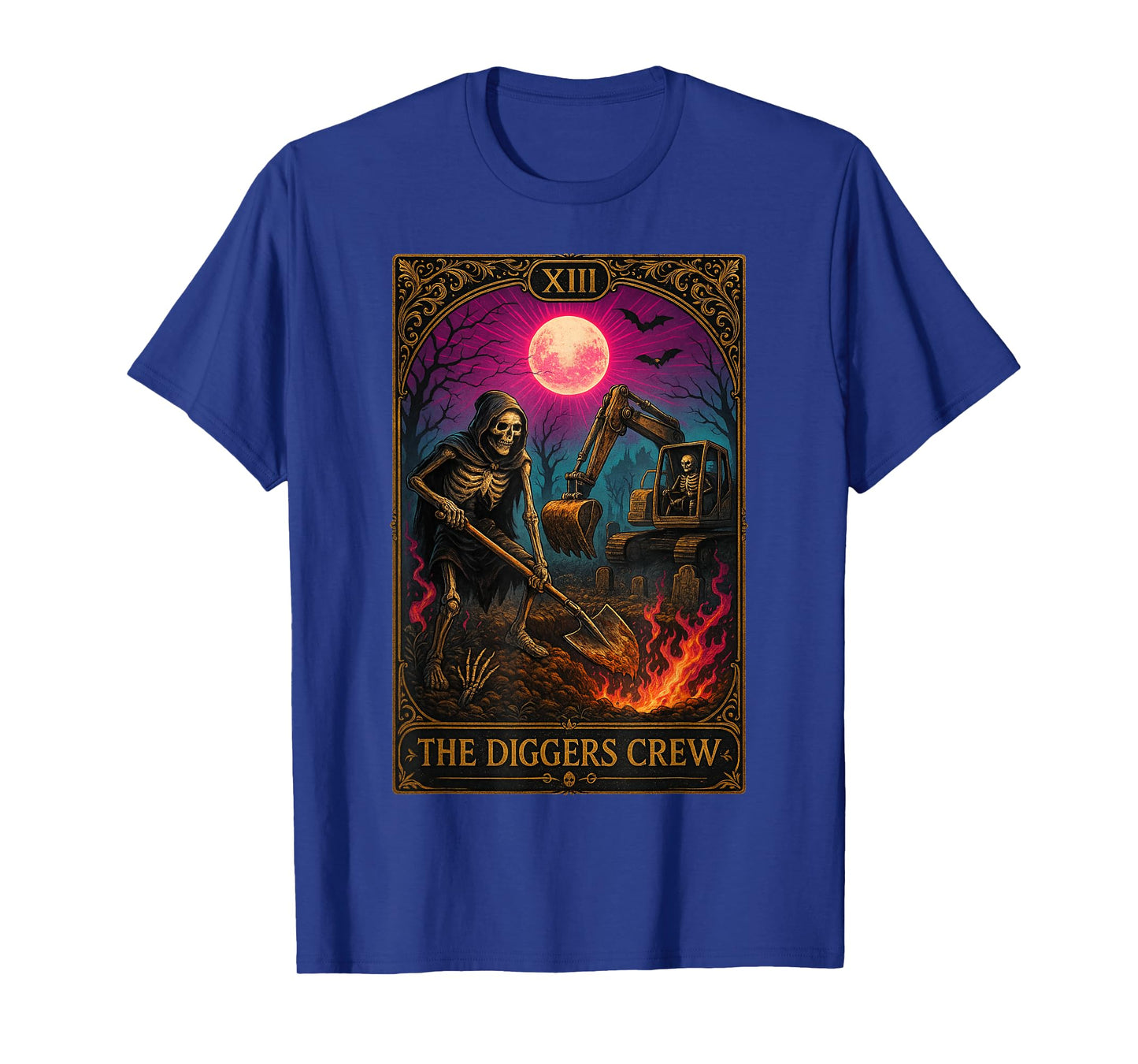 Diggers Crew Graveyard Worker Dig Truck Conductors Halloween T-Shirt
