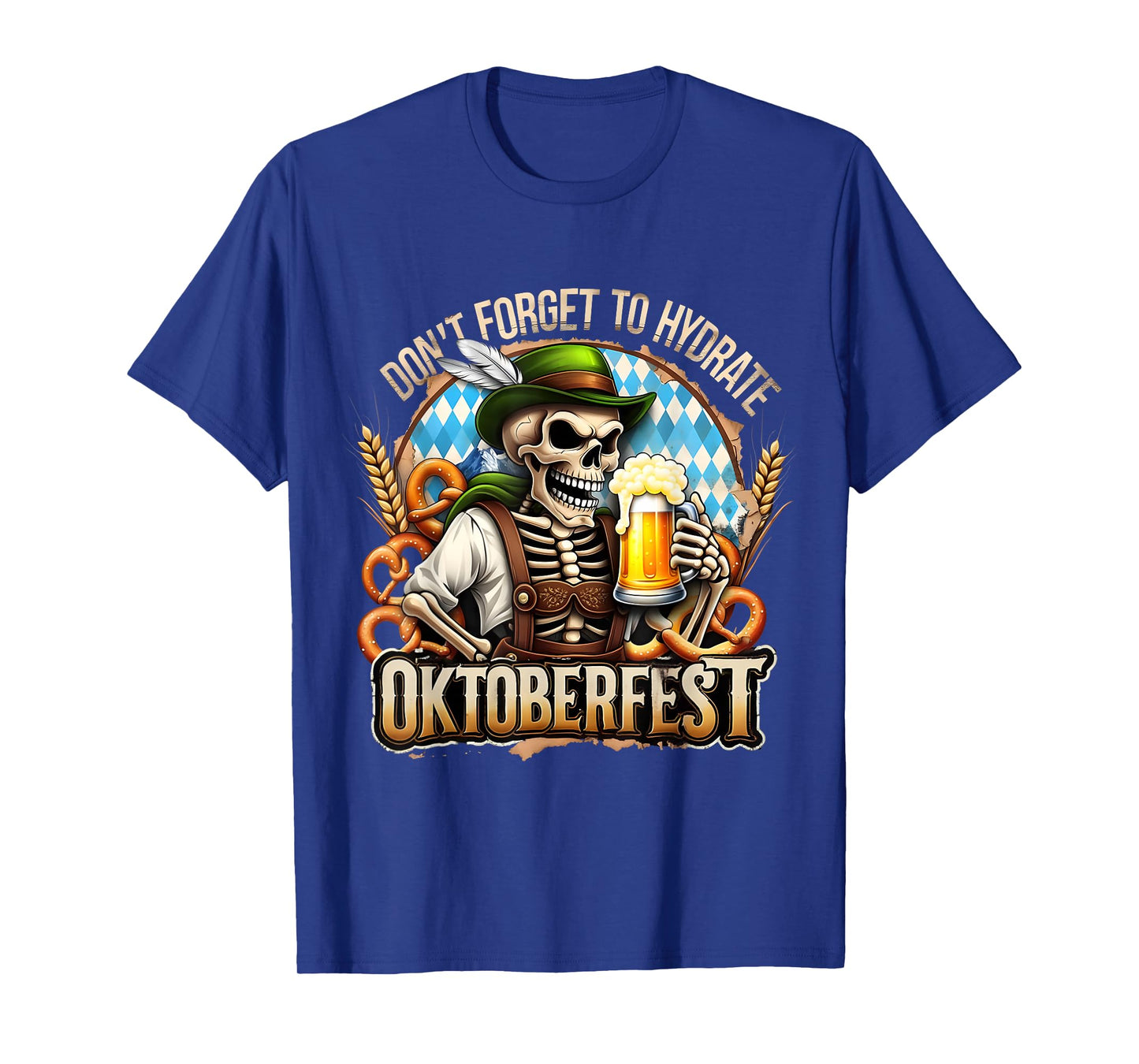 Oktoberfest Skeleton Funny Beer Drinking Hydrate T-Shirt