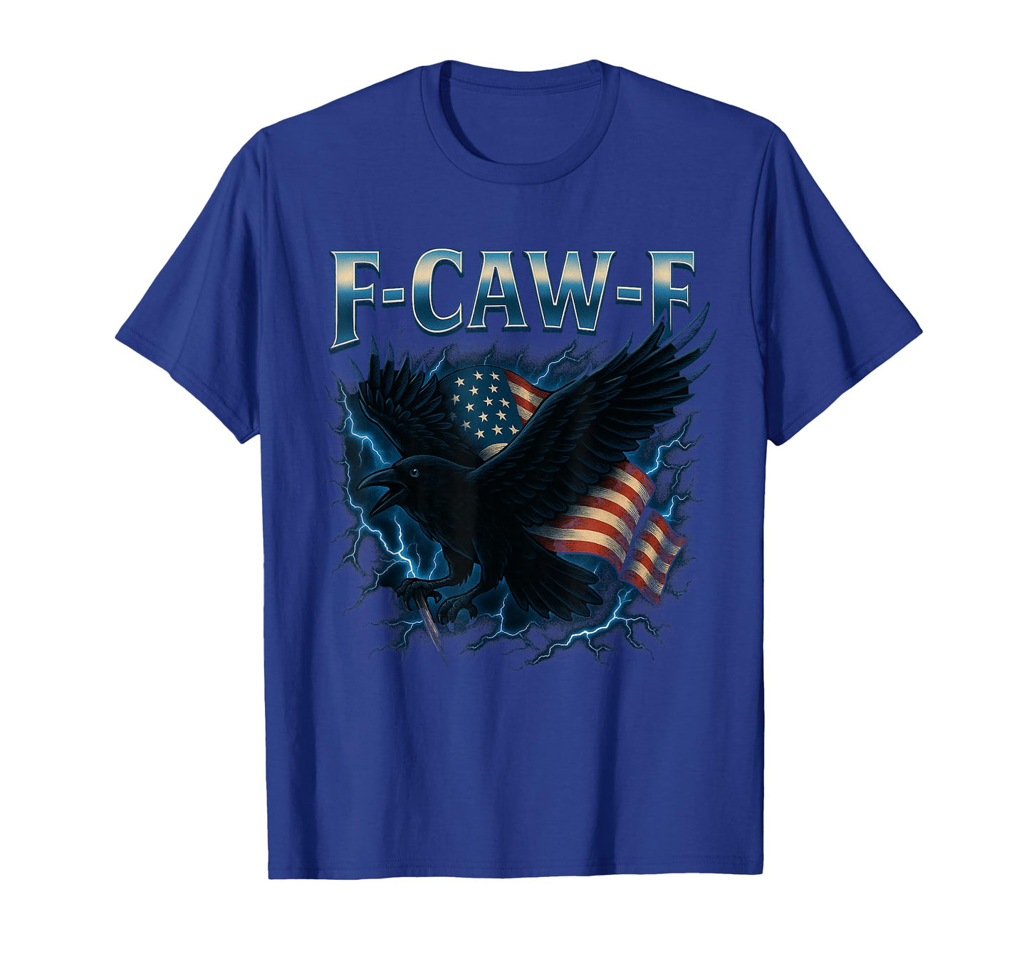 F-Caw-F Black Crow Dark Raven Retro USA Flag Vintage FCawF T-Shirt