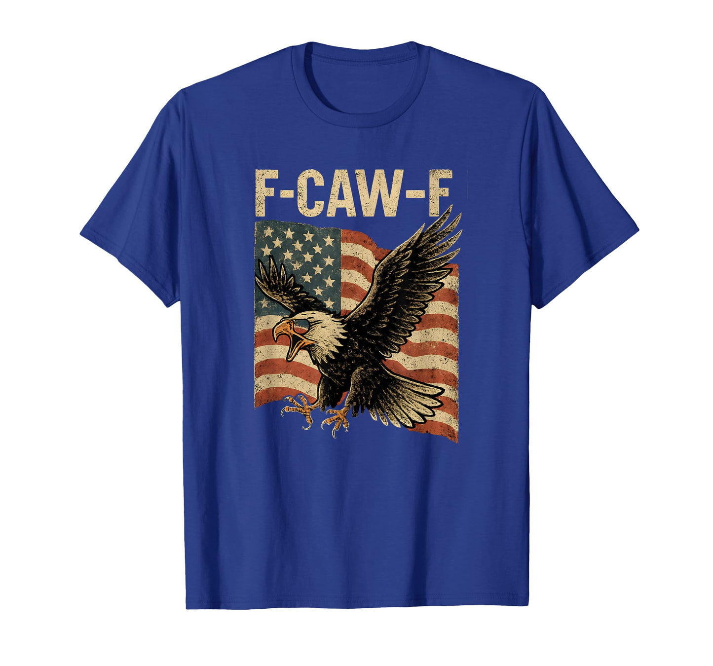 F Caw F Bald Eagle Bird American Flag Vintage 4th of July T-Shirt