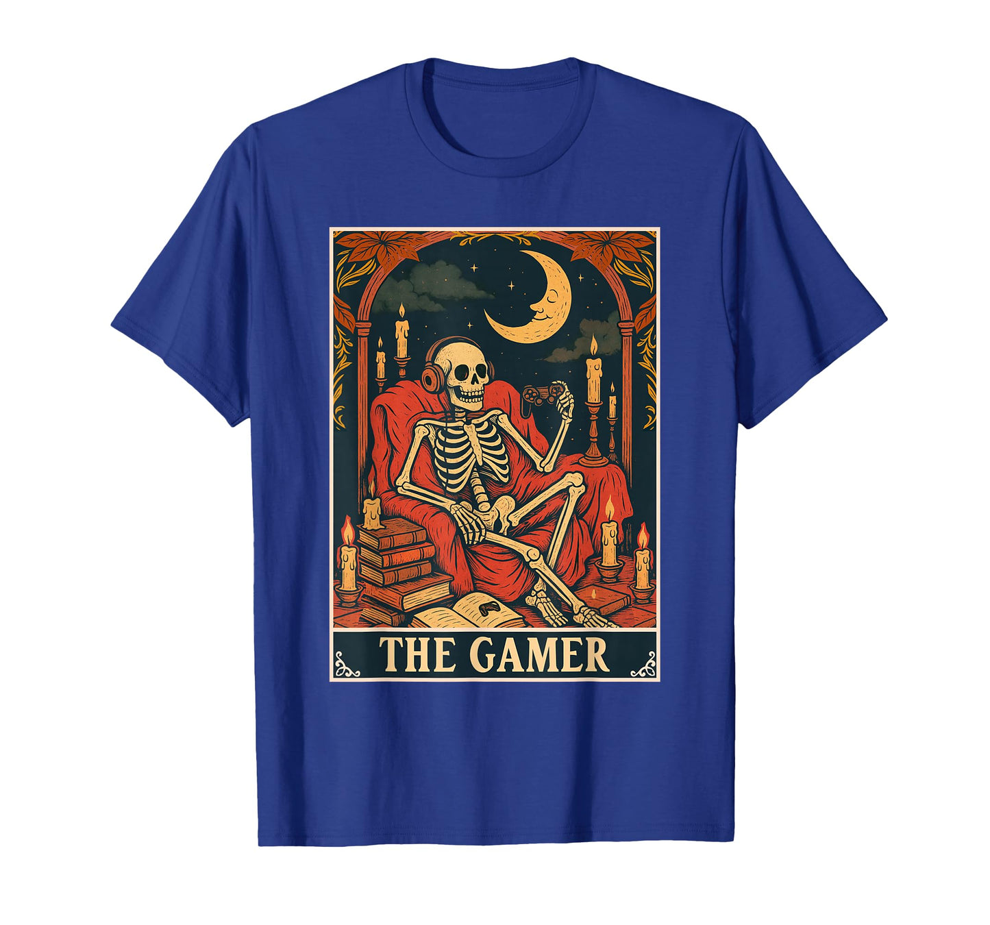 The Gamer Tarot Card Gaming Lover Gamer Skeleton Funny T-Shirt