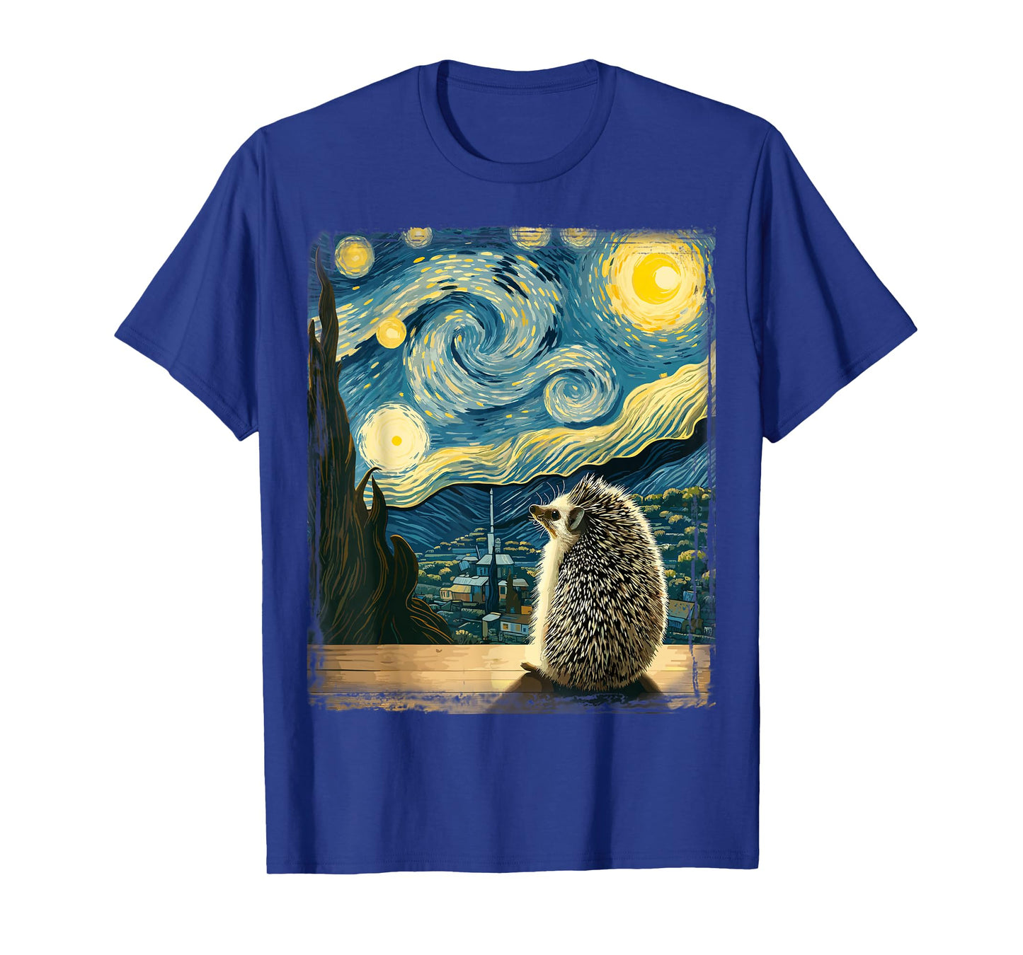 Artistic Hedgehog Shirt Van Gogh Style Starry Night Hedgehog T-Shirt
