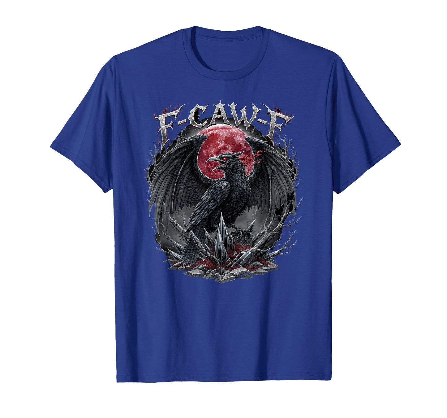 F-CAW-F Raven Blood Moon Gothic Dark Crow Adult Humor T-Shirt