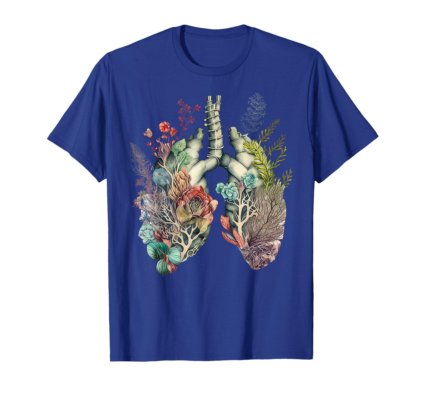 Anatomy Floral Lung RT Respiratory Therapy Pulmonologist T-Shirt
