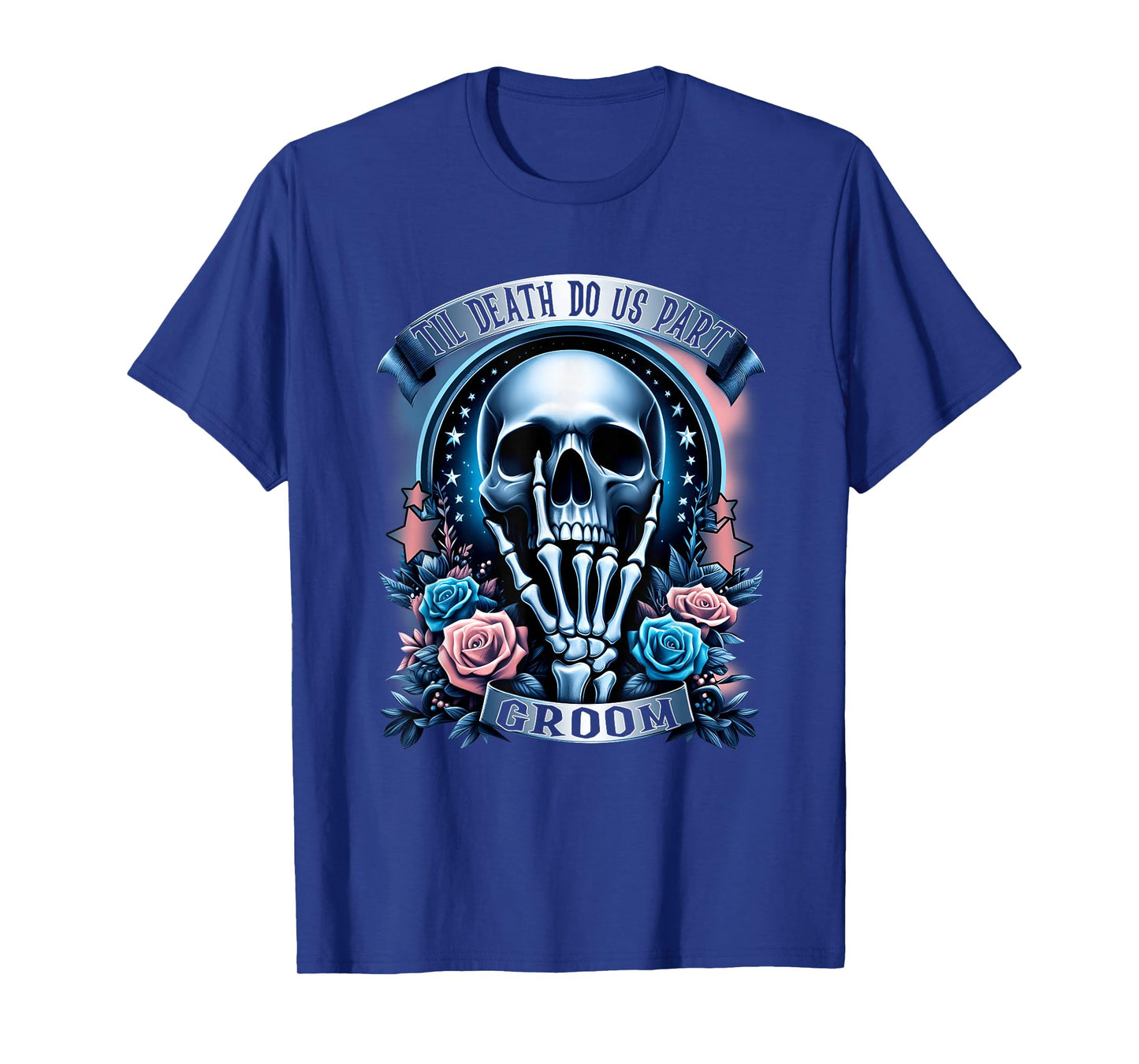 Groom Bride Skeleton Gothic Halloween Engagement Wedding T-Shirt