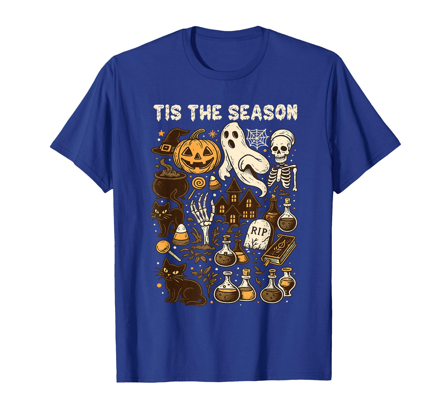 Tis The Season Vintage Spooky Fall with Pumpkin, Ghost, T-Shirt