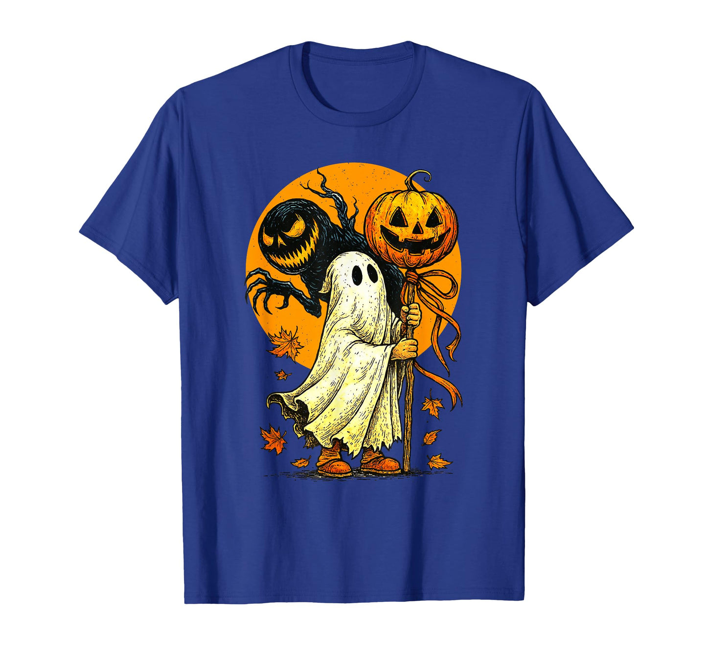 Ghost Pumpkin Halloween Vintage Scary Spooky Fall Season T-Shirt