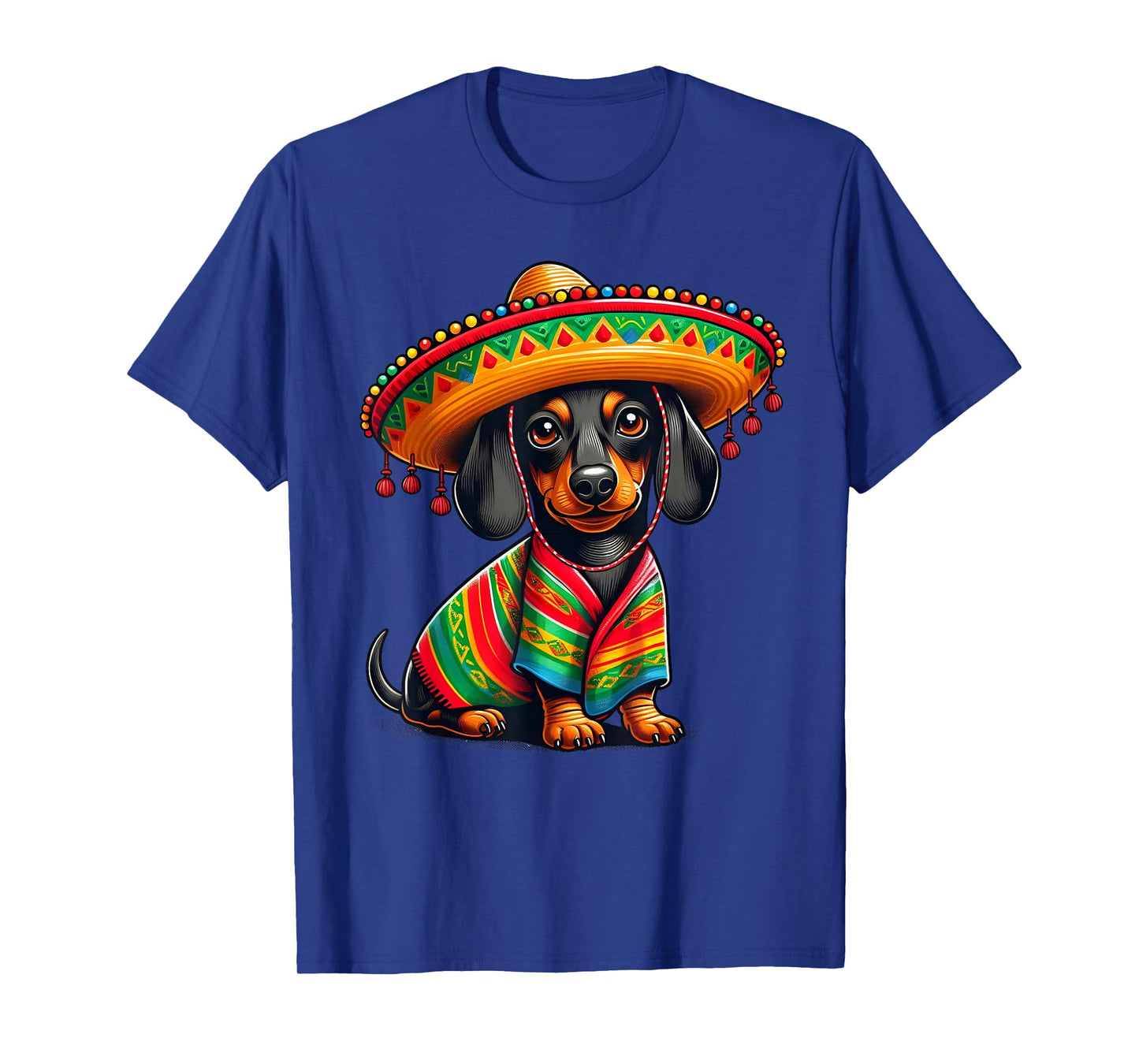Funny Dachshund Cinco De Mayo Cute Mexican Dog Sombrero T-Shirt for Men Women Kids