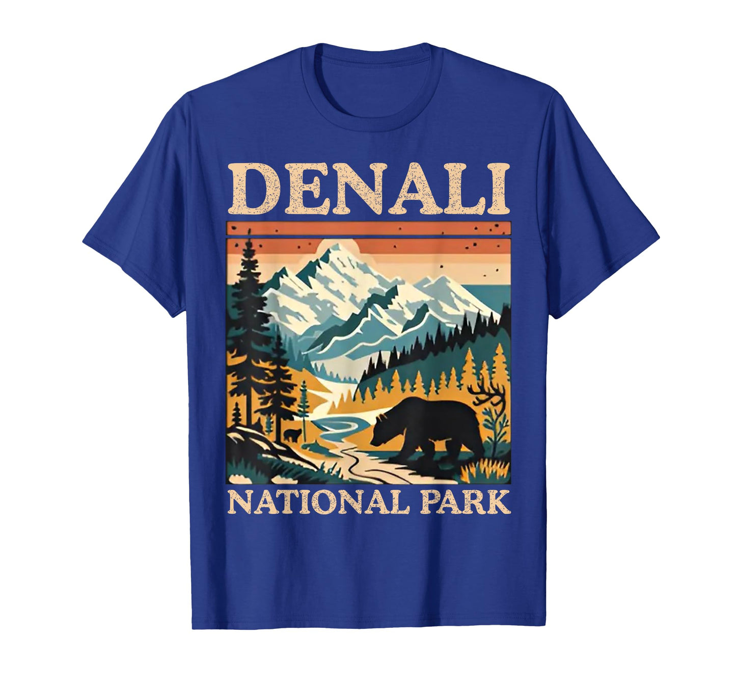 Vintage Mount Denali National Park Retro For Men Women T-Shirt