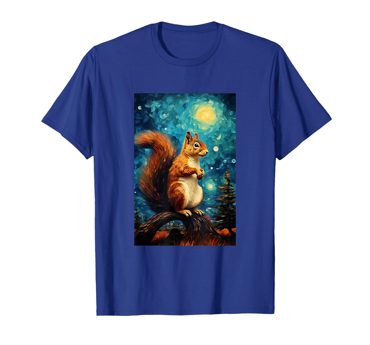 Cute Squirrel - Van Gogh Style - Starry Night T-Shirt