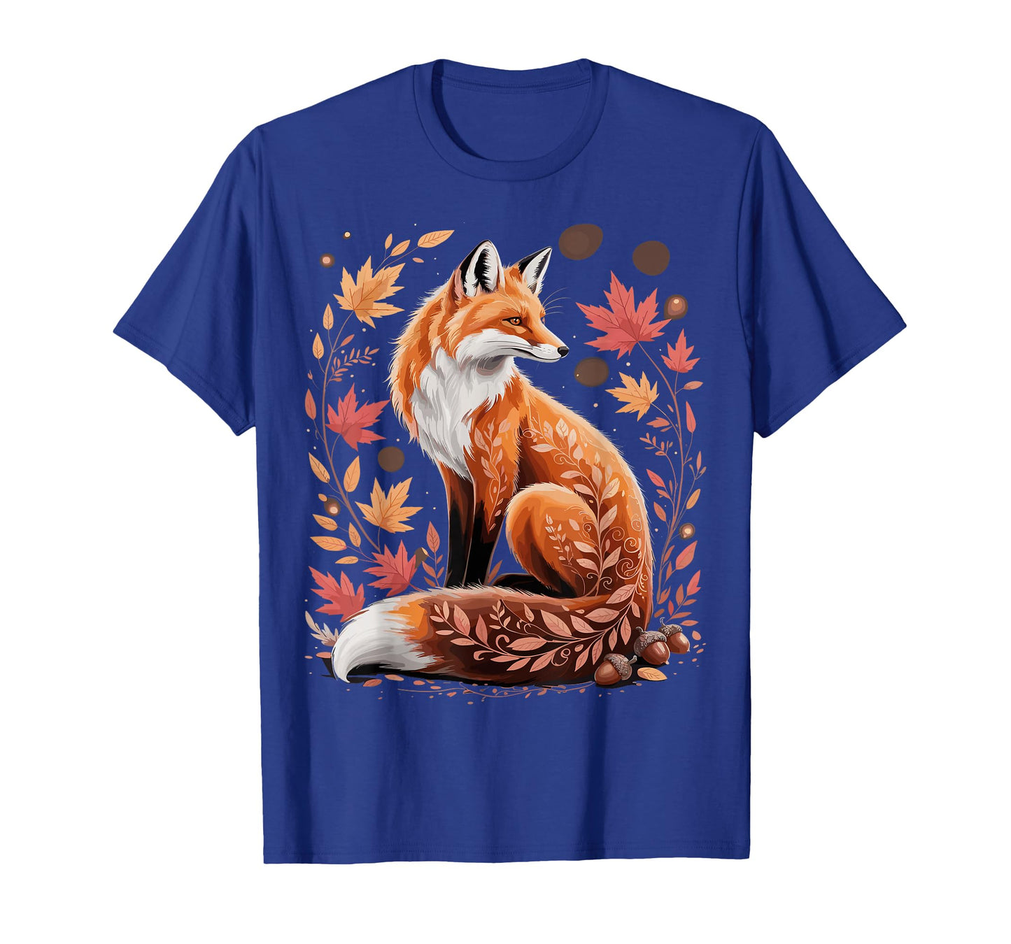 Autumn Floral Fox Fall Boho Animal Nature Lover Tee T-Shirt
