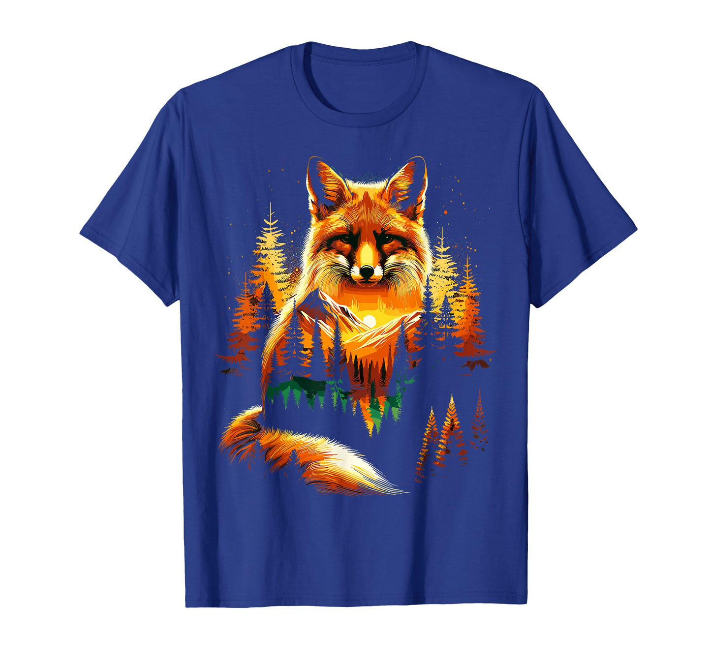 Fox Forest Nature Lover Mountains Hiking Camping T-Shirt