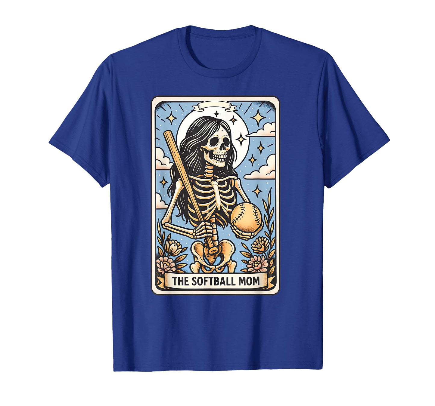 Softball Mom Tarot Card Skeleton Softball Mama Witchy Vibes T-Shirt